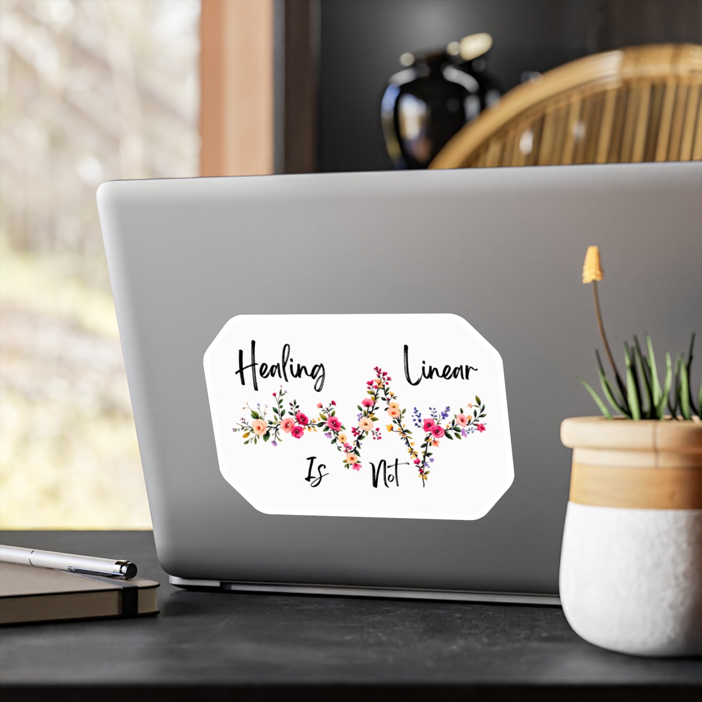 All-Weather Vinyl Decal: Healing Is Not Linear Floral