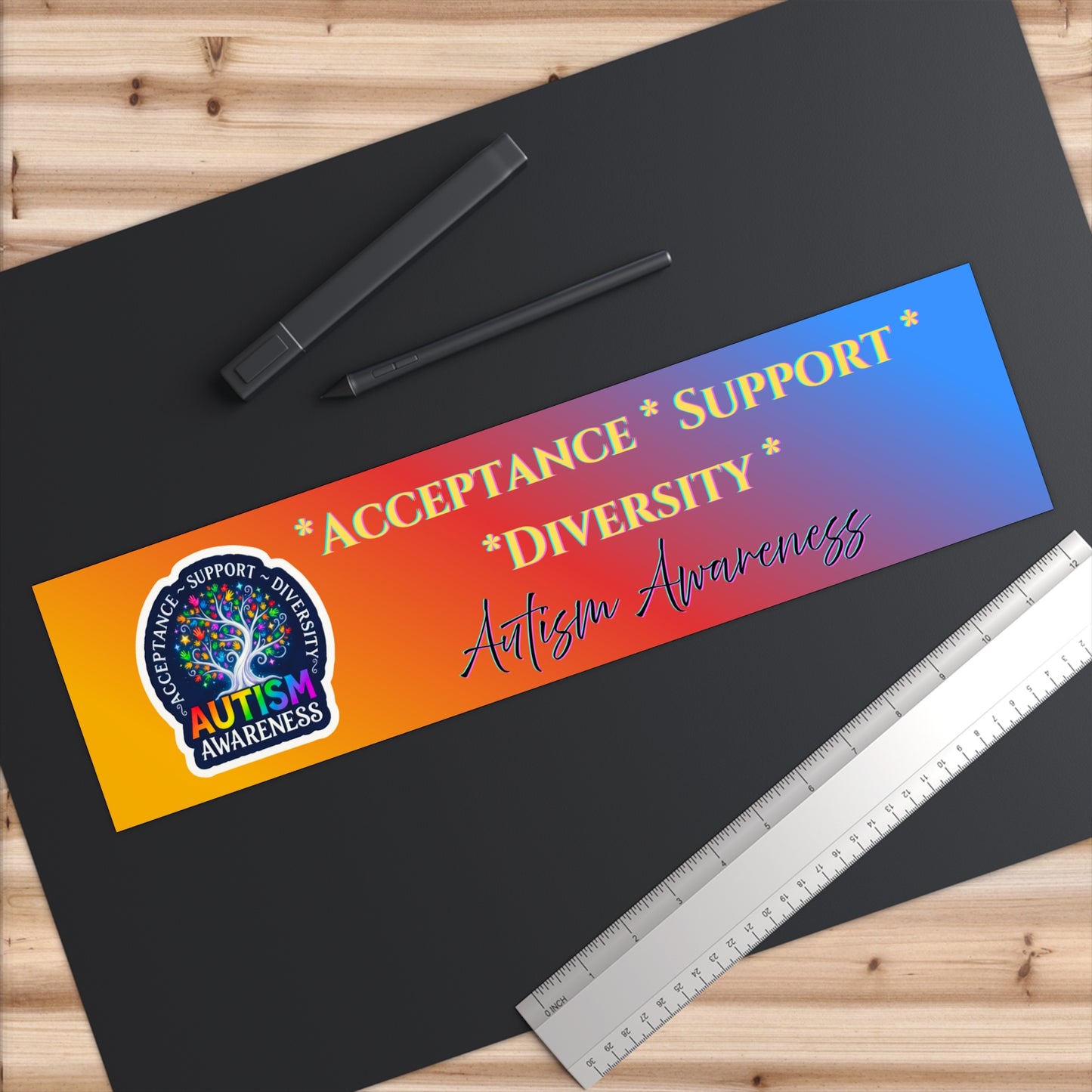 Acceptance • Support • Diversity Awareness Bumper Sticker