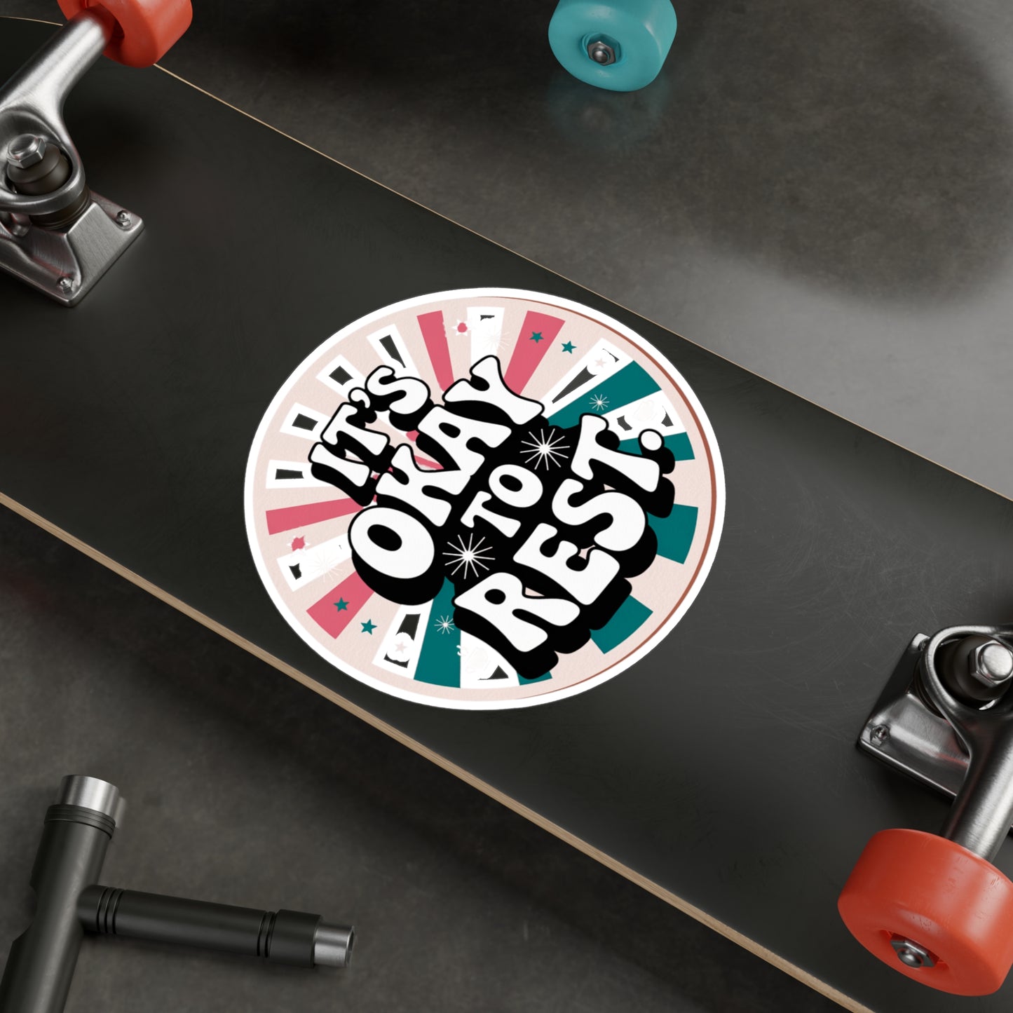 All-Weather Vinyl Decal: “It’s Okay to Rest” Retro Motivational