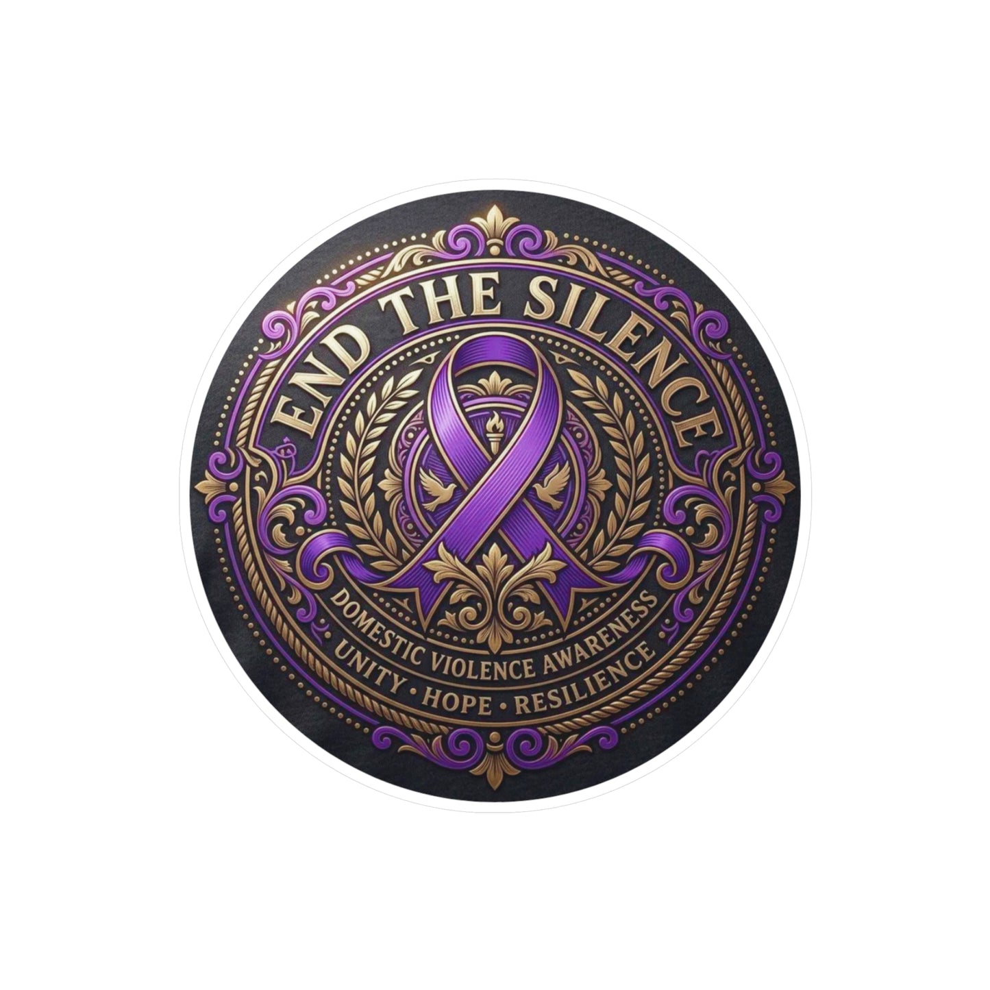 6-Pack Domestic Violence Awareness All-Weather Vinyl Decal (2.5")