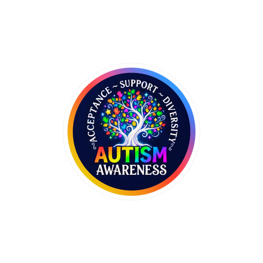 All-Weather Vinyl Decal Autism Awareness: "Acceptance • Support • Diversity"