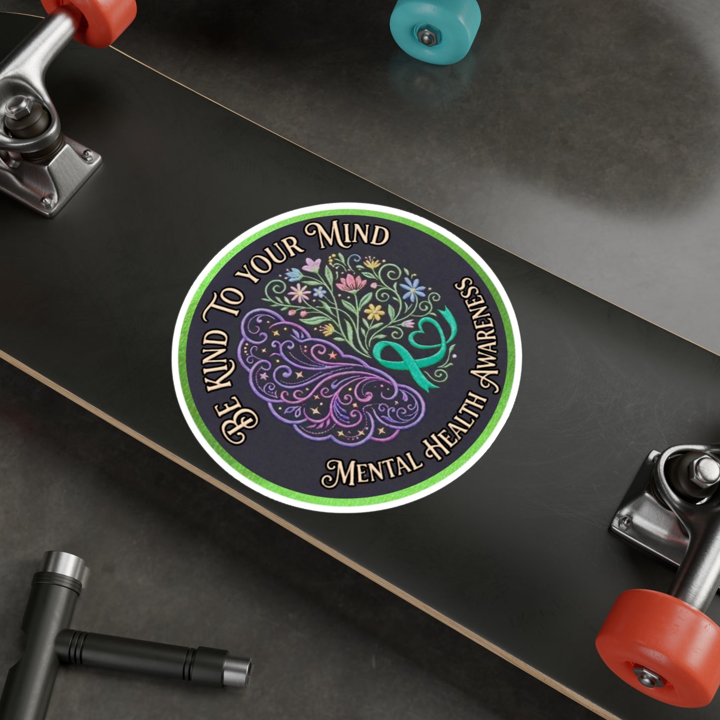 All-Weather Vinyl Decal: Mental Health Awareness "Be Kind to Your Mind"