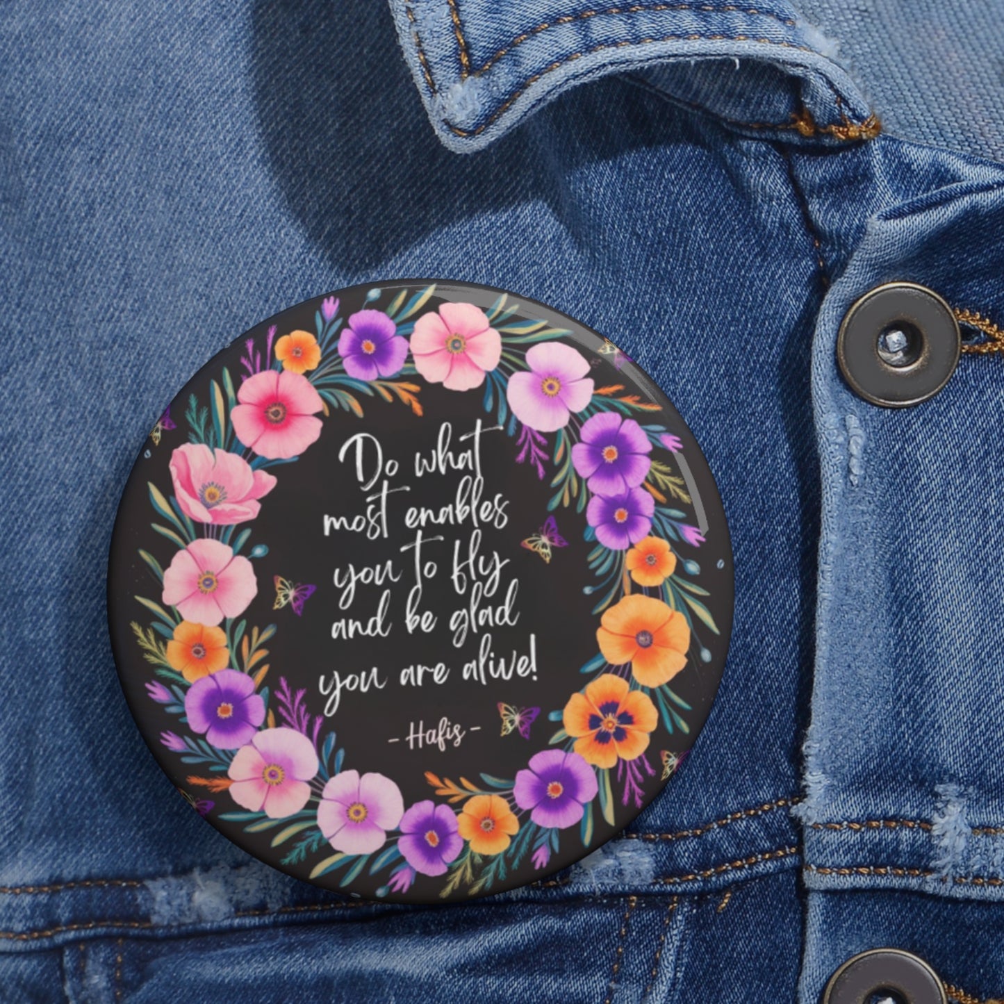 Inspirational Button Pins - Fly High Design
