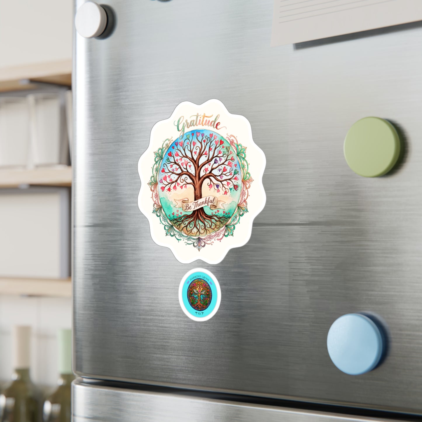 All-Weather Vinyl Decal: "Be Thankful" Inspirational Tree