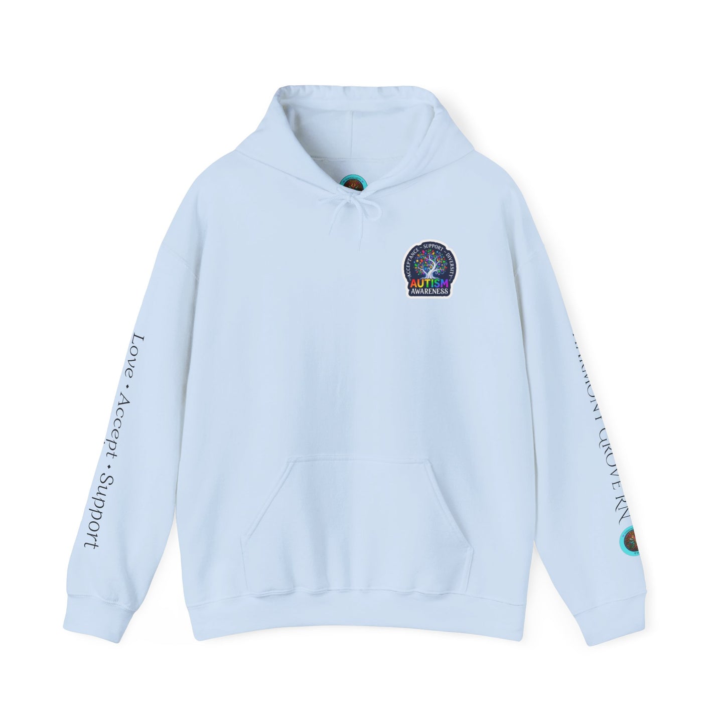 Pullover Hoodie: "Autism Awareness" Colorful Tree Compassion Design