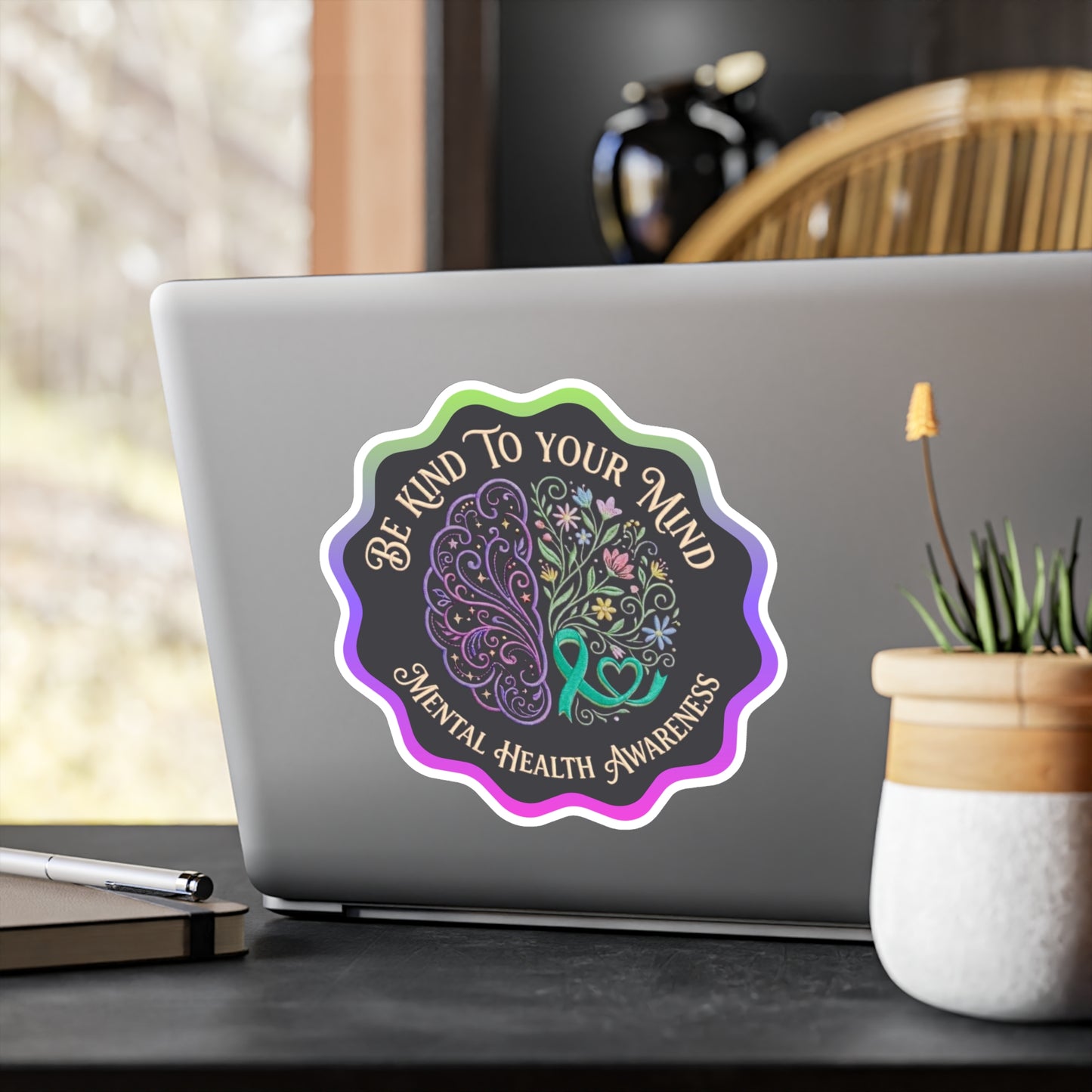All-Weather Vinyl Decal Mental Health Awareness: "Be Kind to Your Mind"