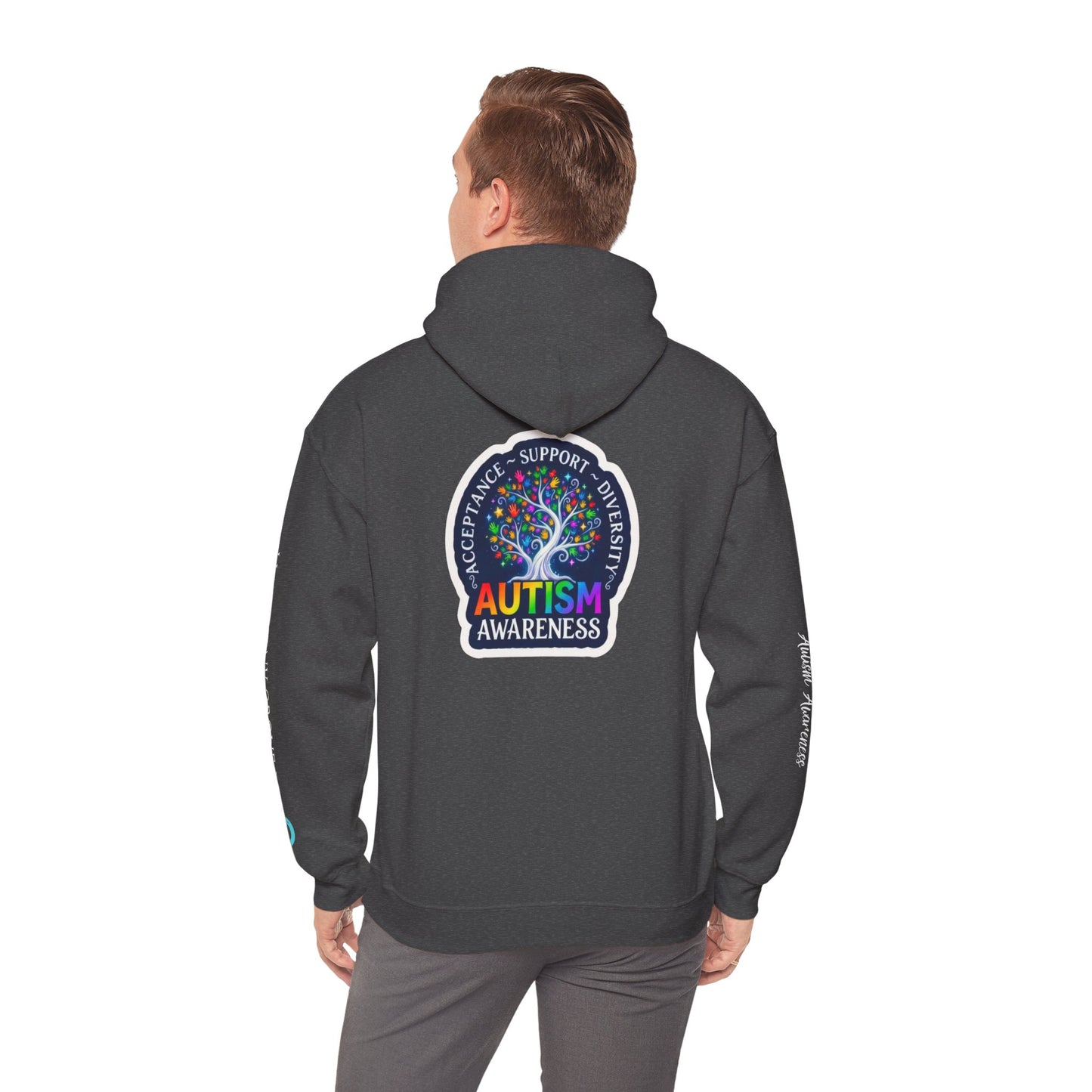 Pullover Hoodie: "Autism Awareness" Colorful Tree Compassion Design