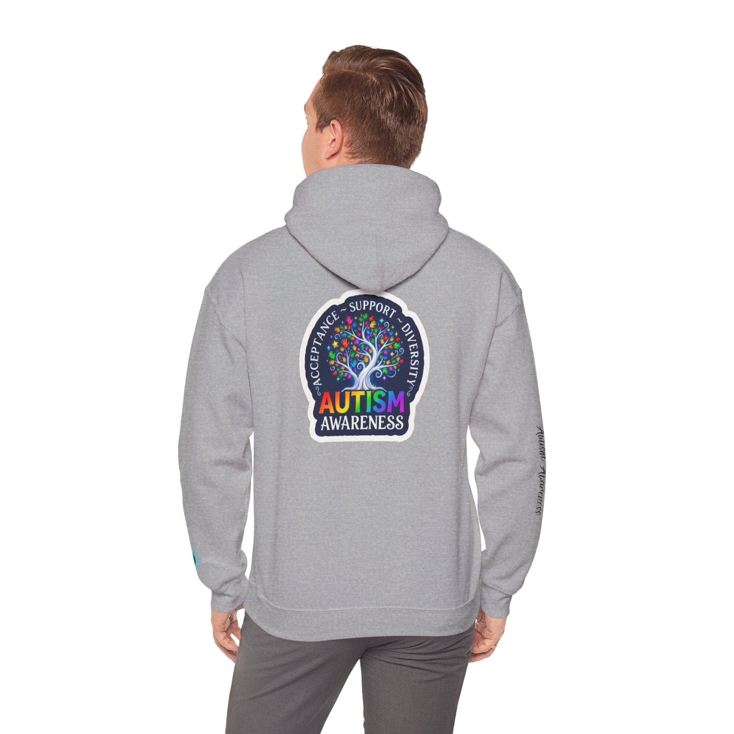Pullover Hoodie: "Autism Awareness" Colorful Tree Compassion Design