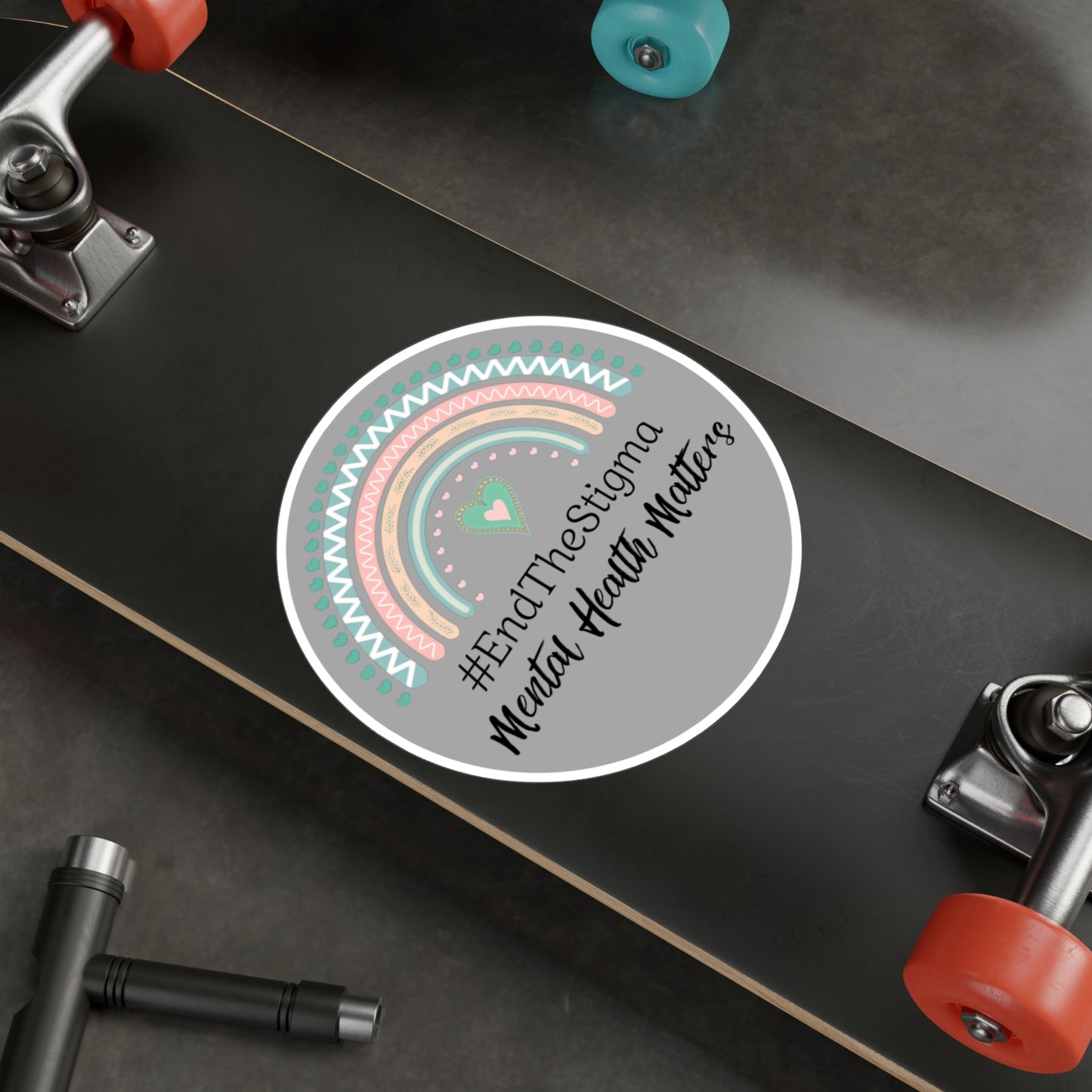 All-Weather Vinyl Decal: #EndTheStigma Slate Rainbow