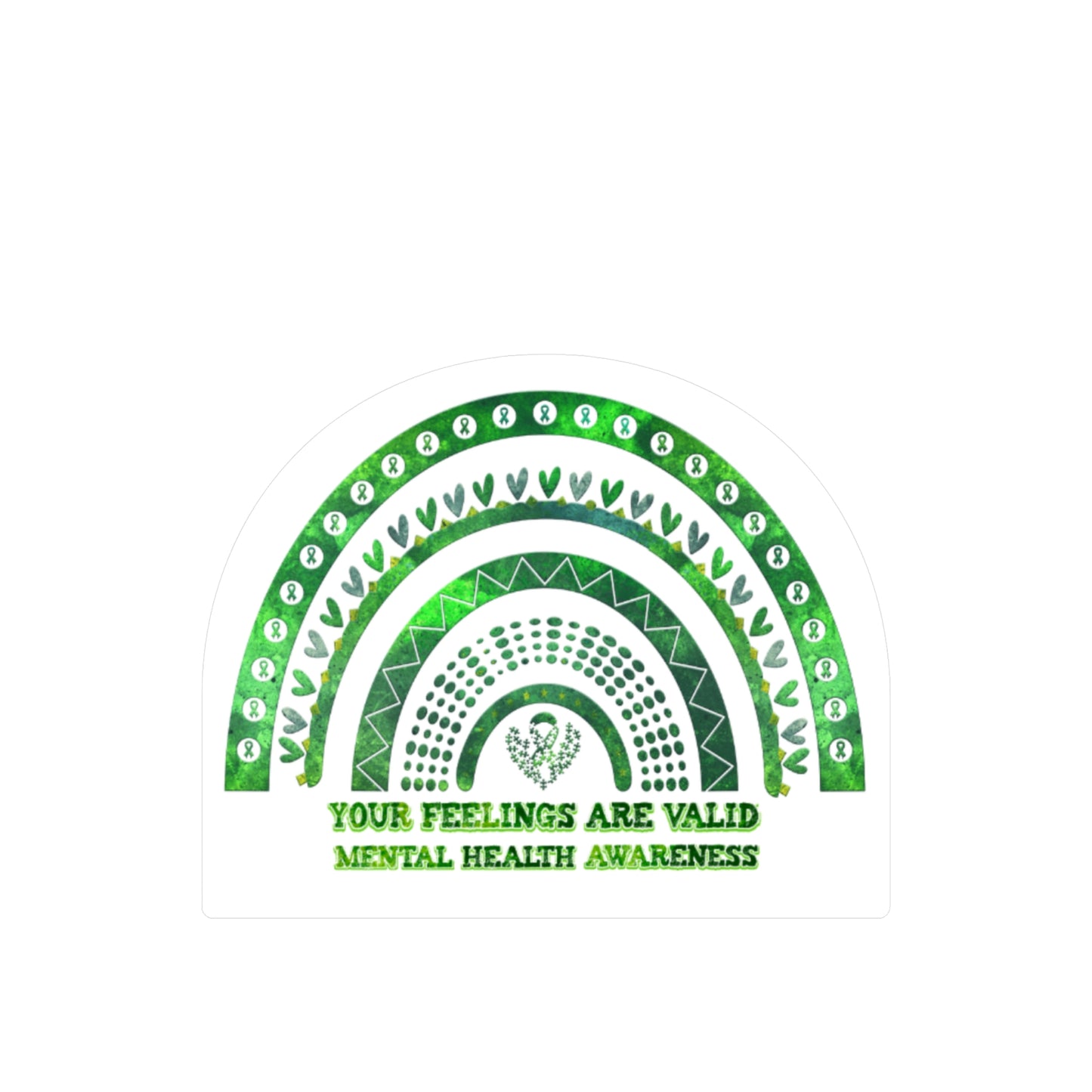 All-Weather Vinyl Decal: "Your Feelings Are Valid" Green Rainbow