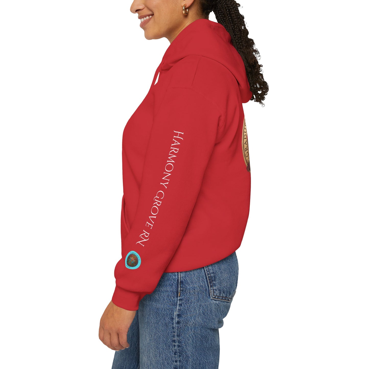 Pullover  Hoodie: "1 Momentum (Moment), 1 Spiritus (Breath), 1 Gradus (Step)" PTSD Awareness Teal Support Ribbon