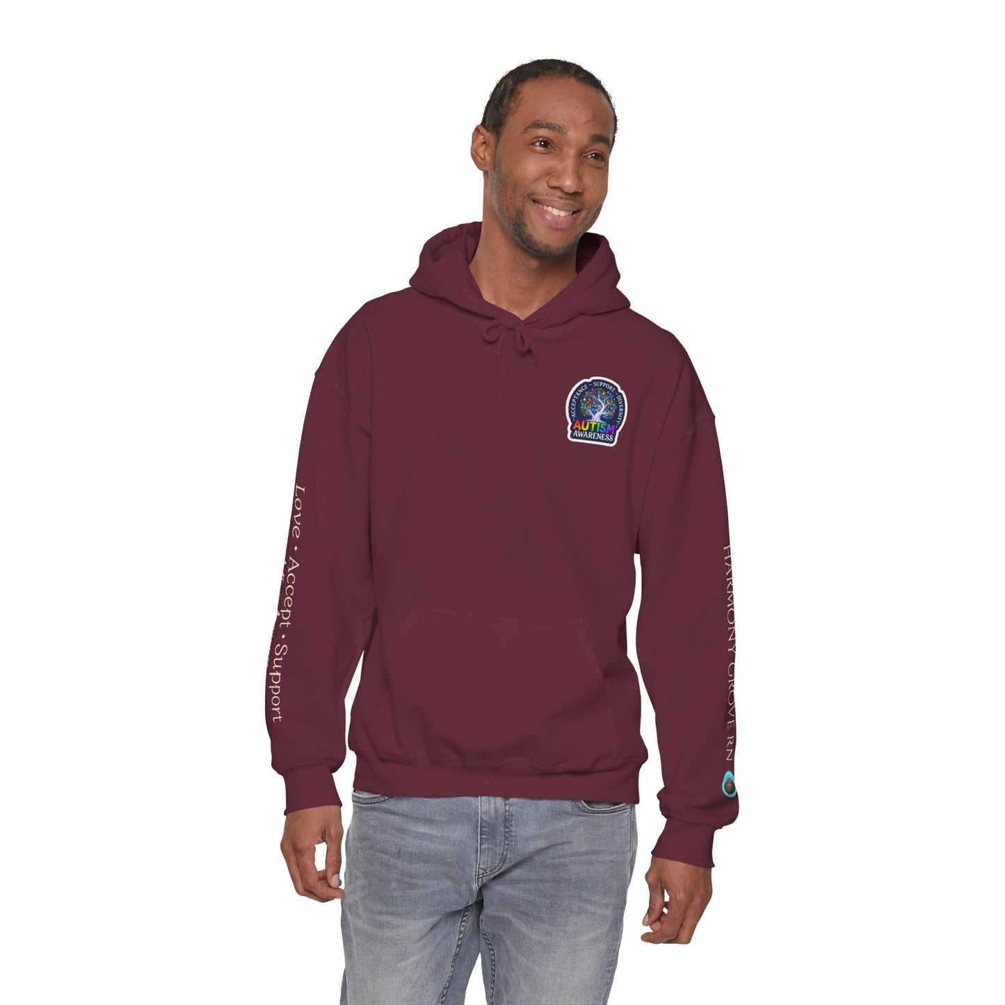 Pullover Hoodie: "Autism Awareness" Colorful Tree Compassion Design