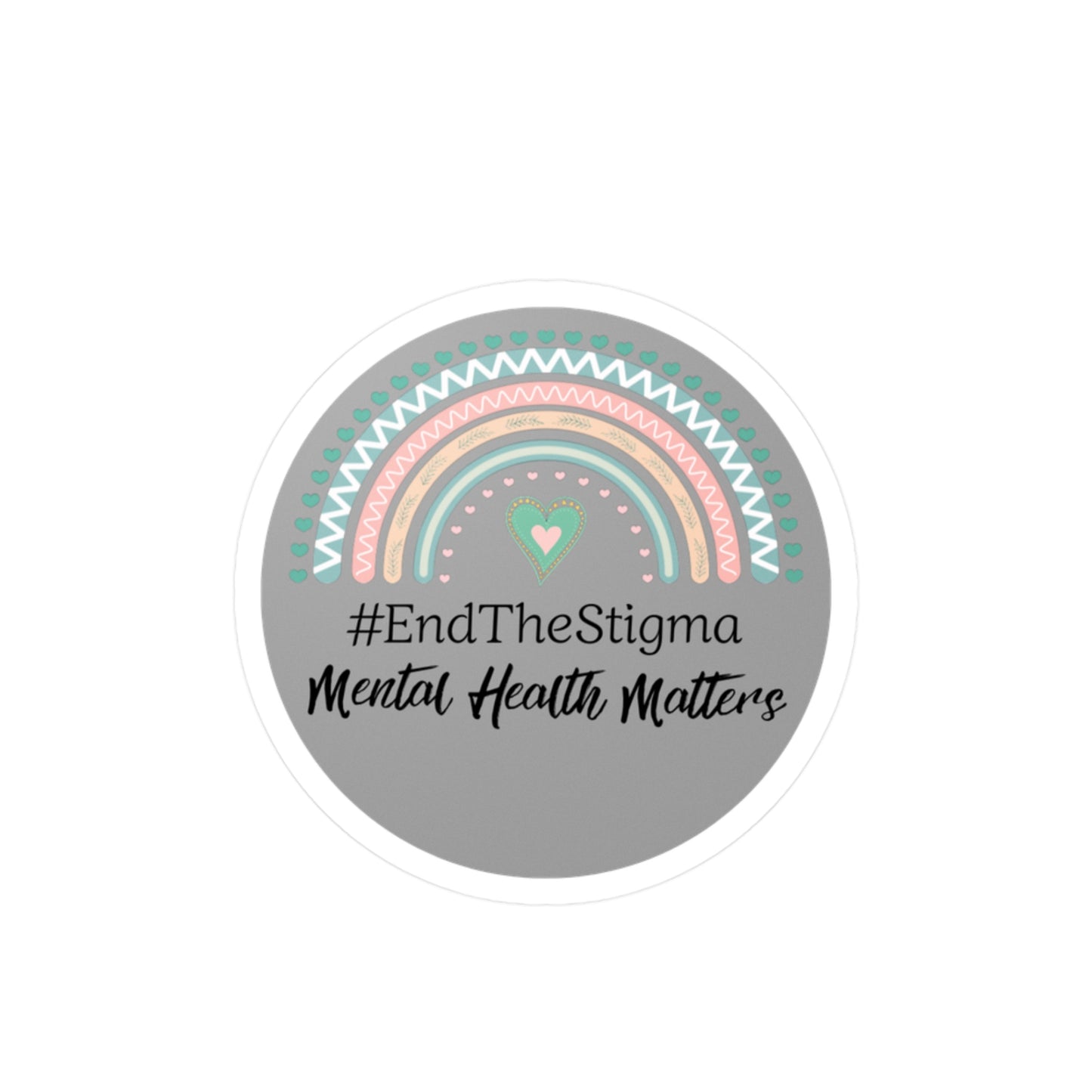All-Weather Vinyl Decal: #EndTheStigma Slate Rainbow