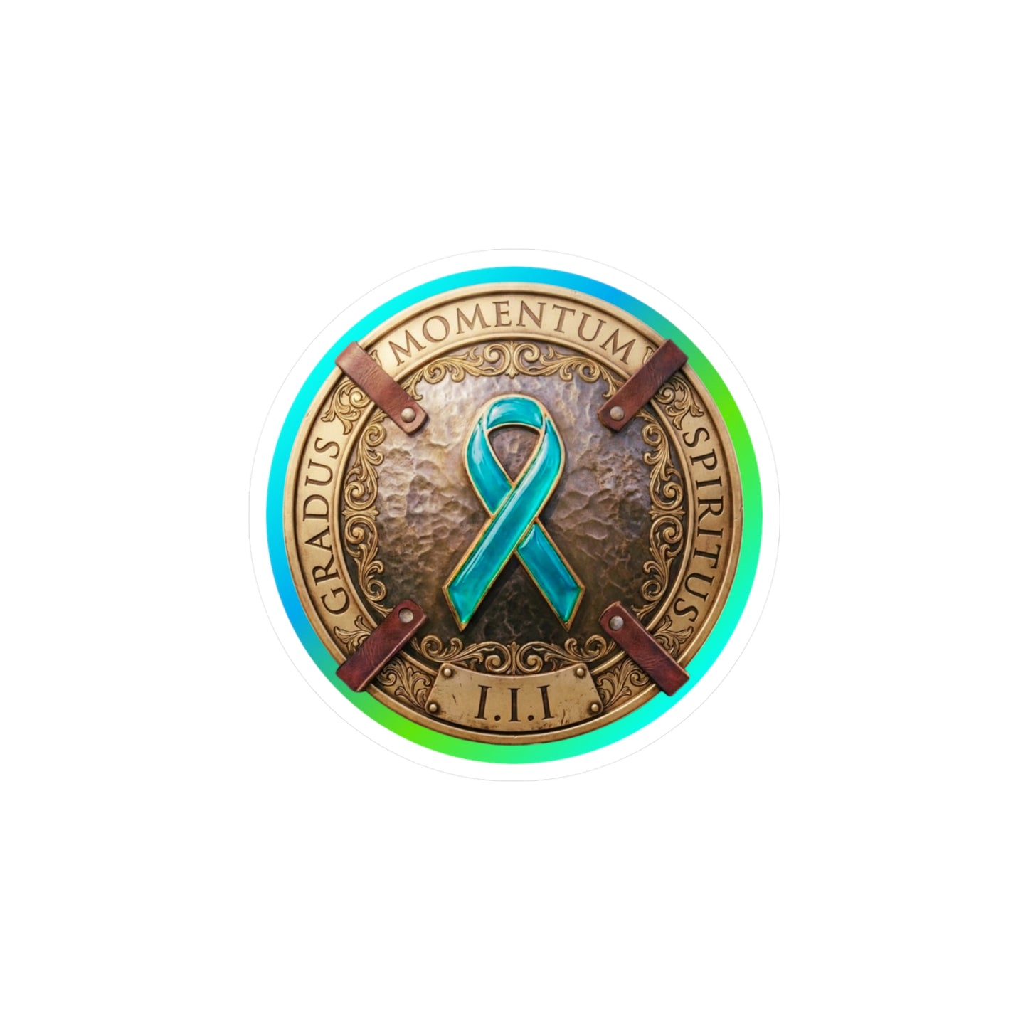 All-Weather Vinyl Decal: "1 Momentum, 1 Spiritus, 1 Gradus" PTSD Awareness