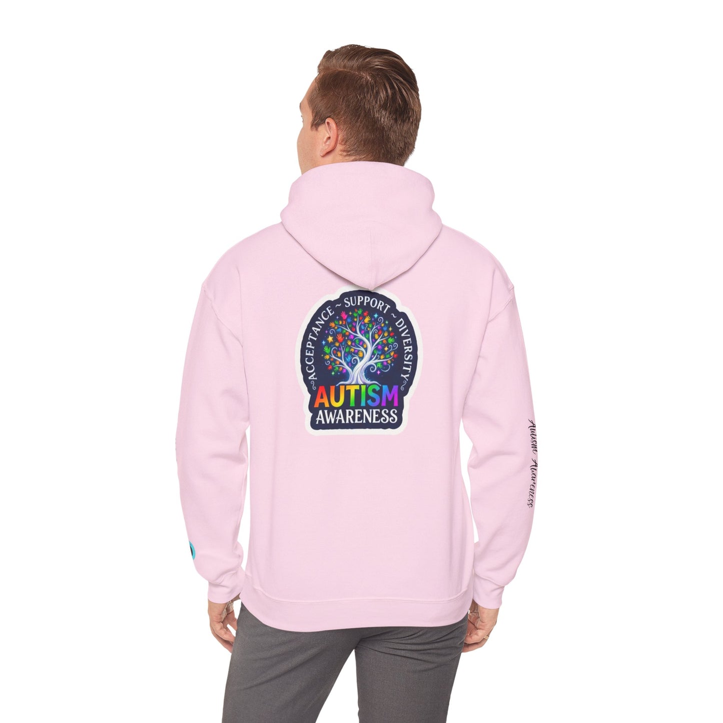 Pullover Hoodie: "Autism Awareness" Colorful Tree Compassion Design