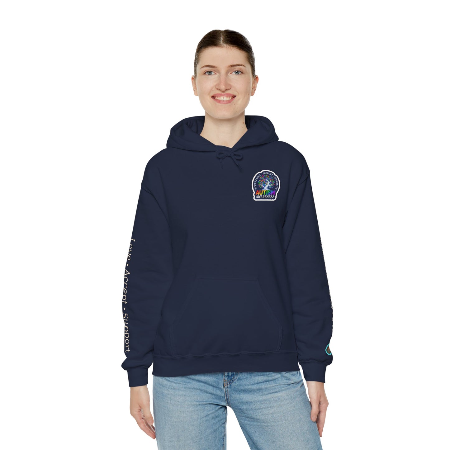 Pullover Hoodie: "Autism Awareness" Colorful Tree Compassion Design