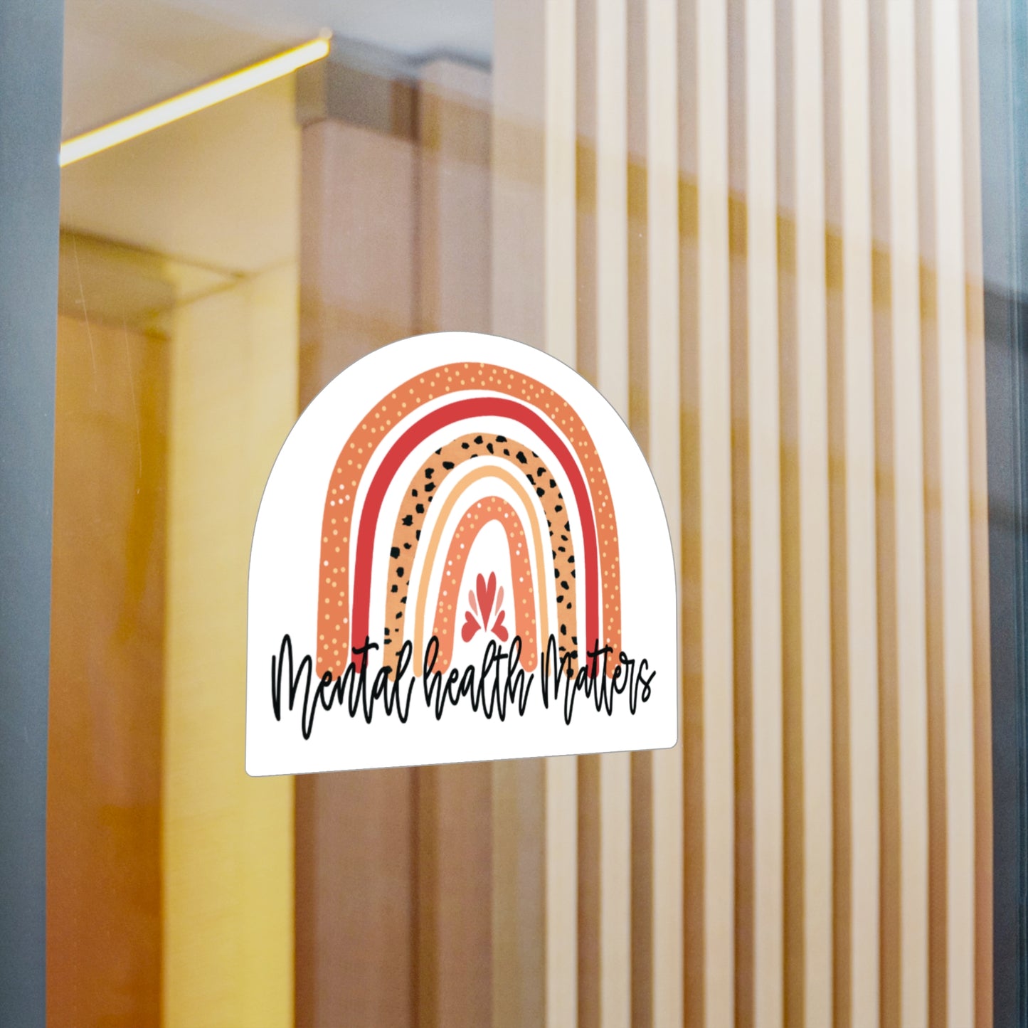 All-Weather Vinyl Decal: Blush Mental Health Matters Rainbow