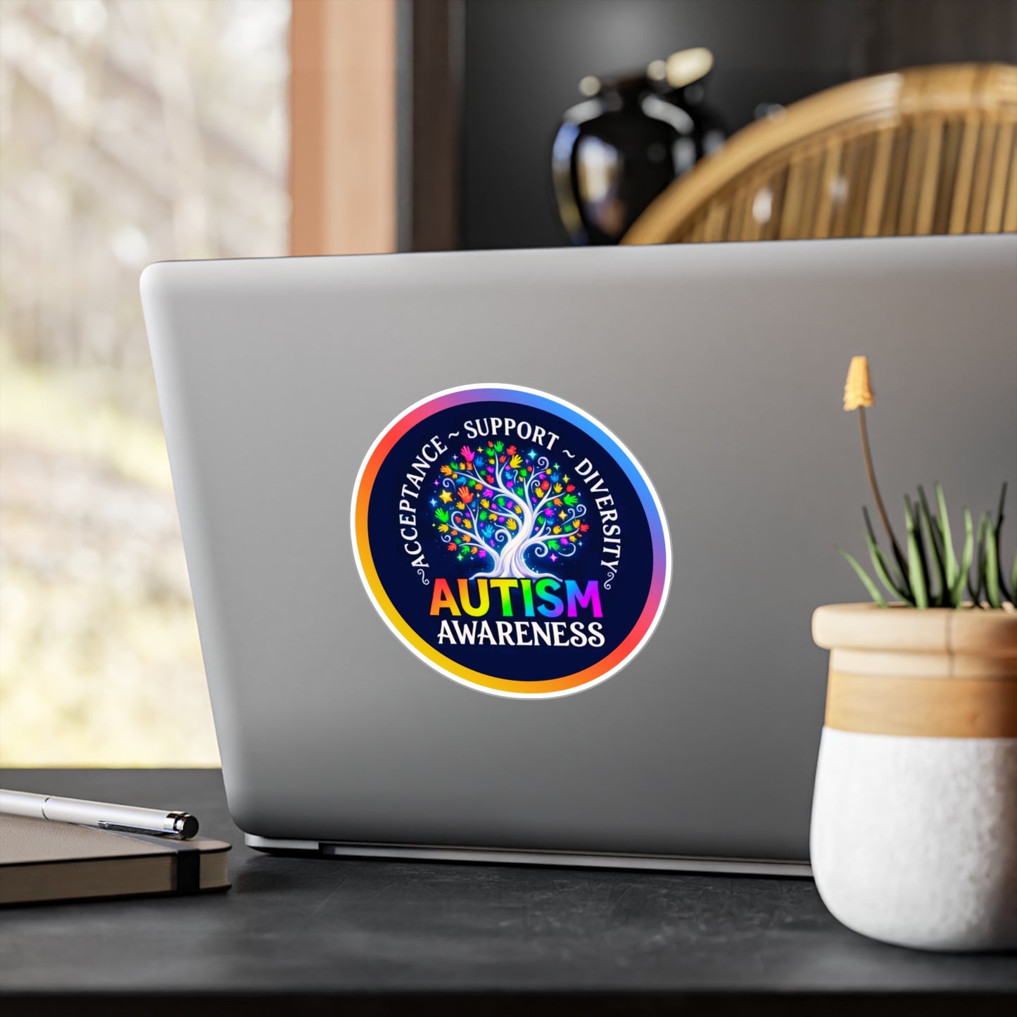 All-Weather Vinyl Decal Autism Awareness: "Acceptance • Support • Diversity"