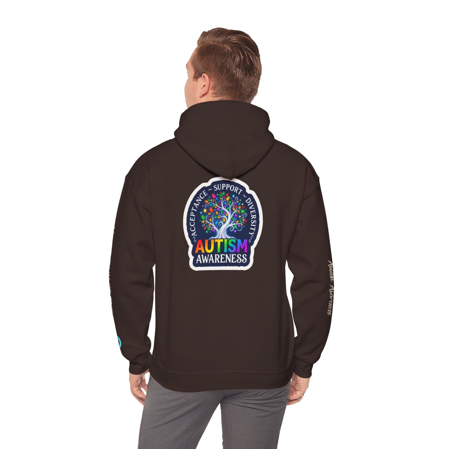 Pullover Hoodie: "Autism Awareness" Colorful Tree Compassion Design