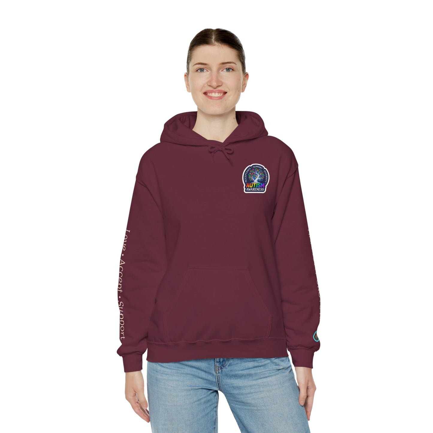 Pullover Hoodie: "Autism Awareness" Colorful Tree Compassion Design