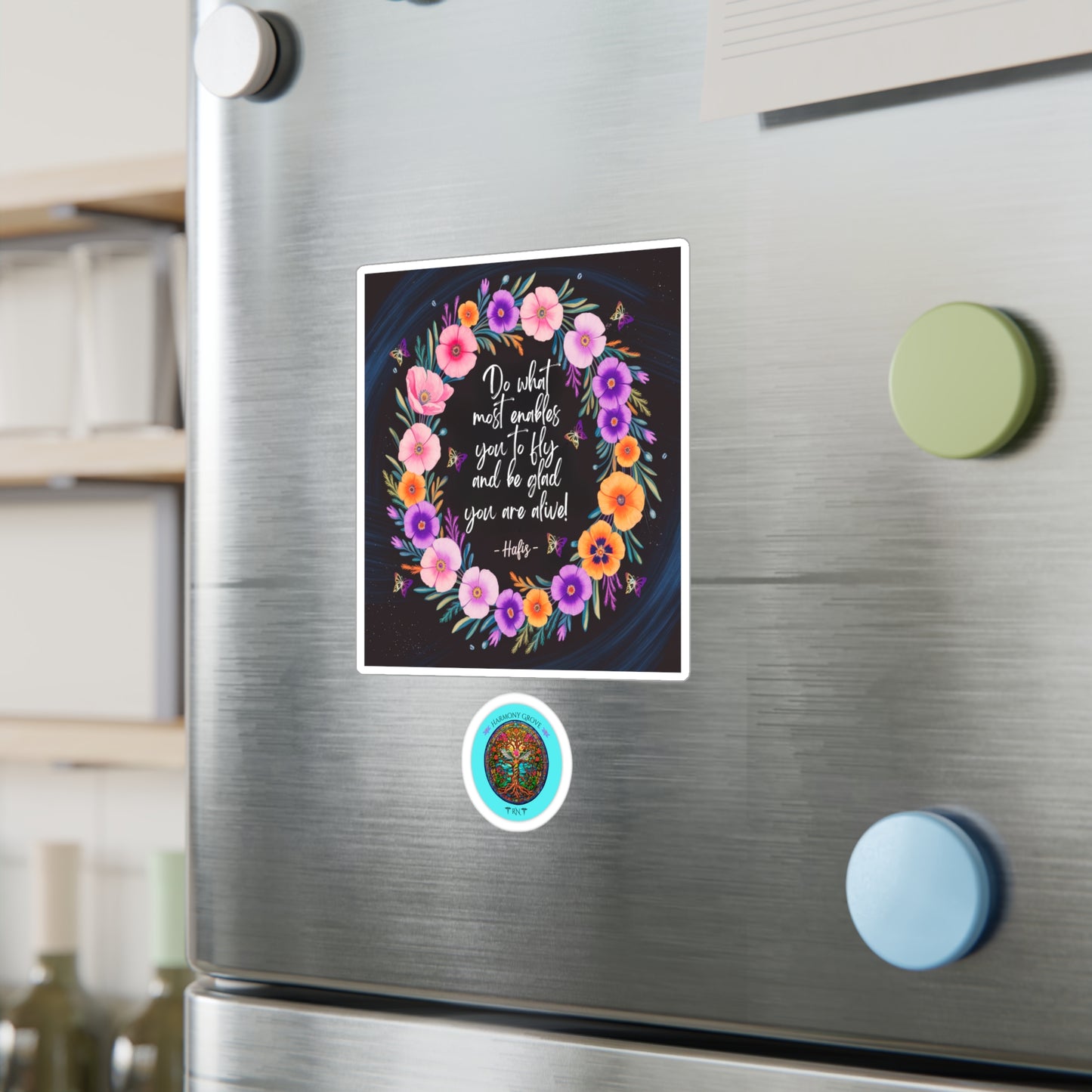All-Weather Vinyl Decal: Floral Inspirational “Do What Most Enables You To Fly”