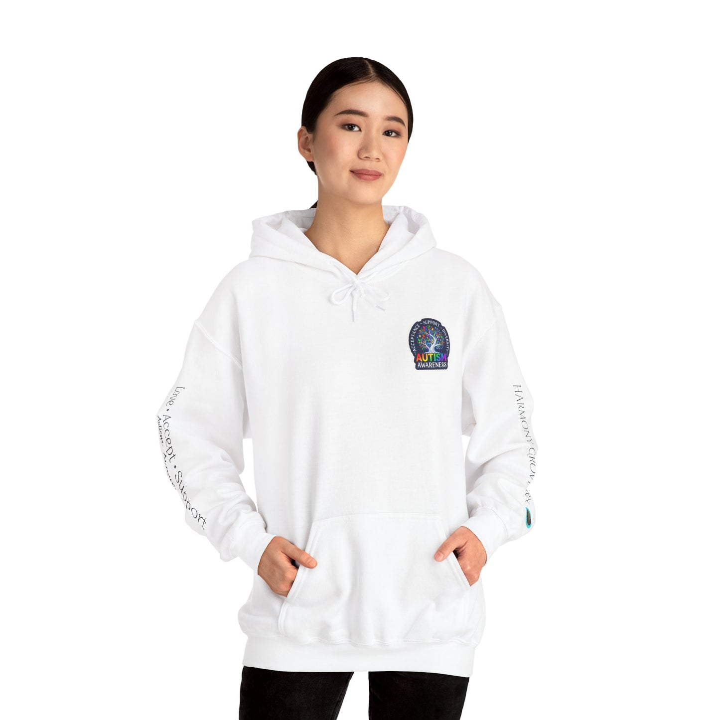 Pullover Hoodie: "Autism Awareness" Colorful Tree Compassion Design