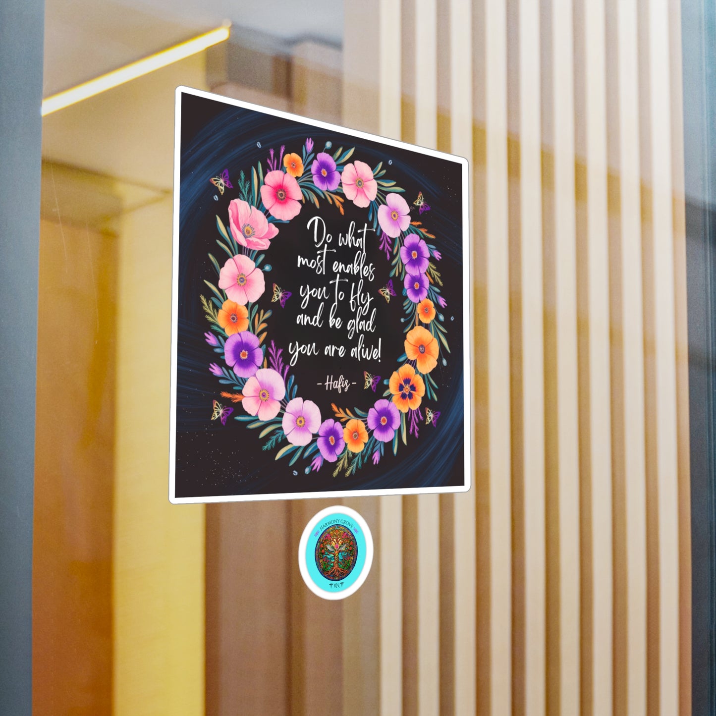 All-Weather Vinyl Decal: Floral Inspirational “Do What Most Enables You To Fly”