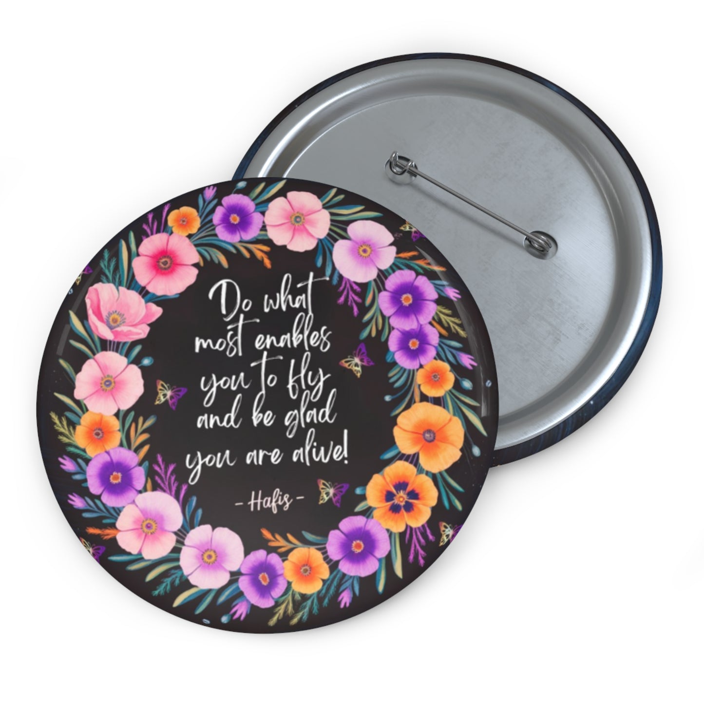 Inspirational Button Pins - Fly High Design