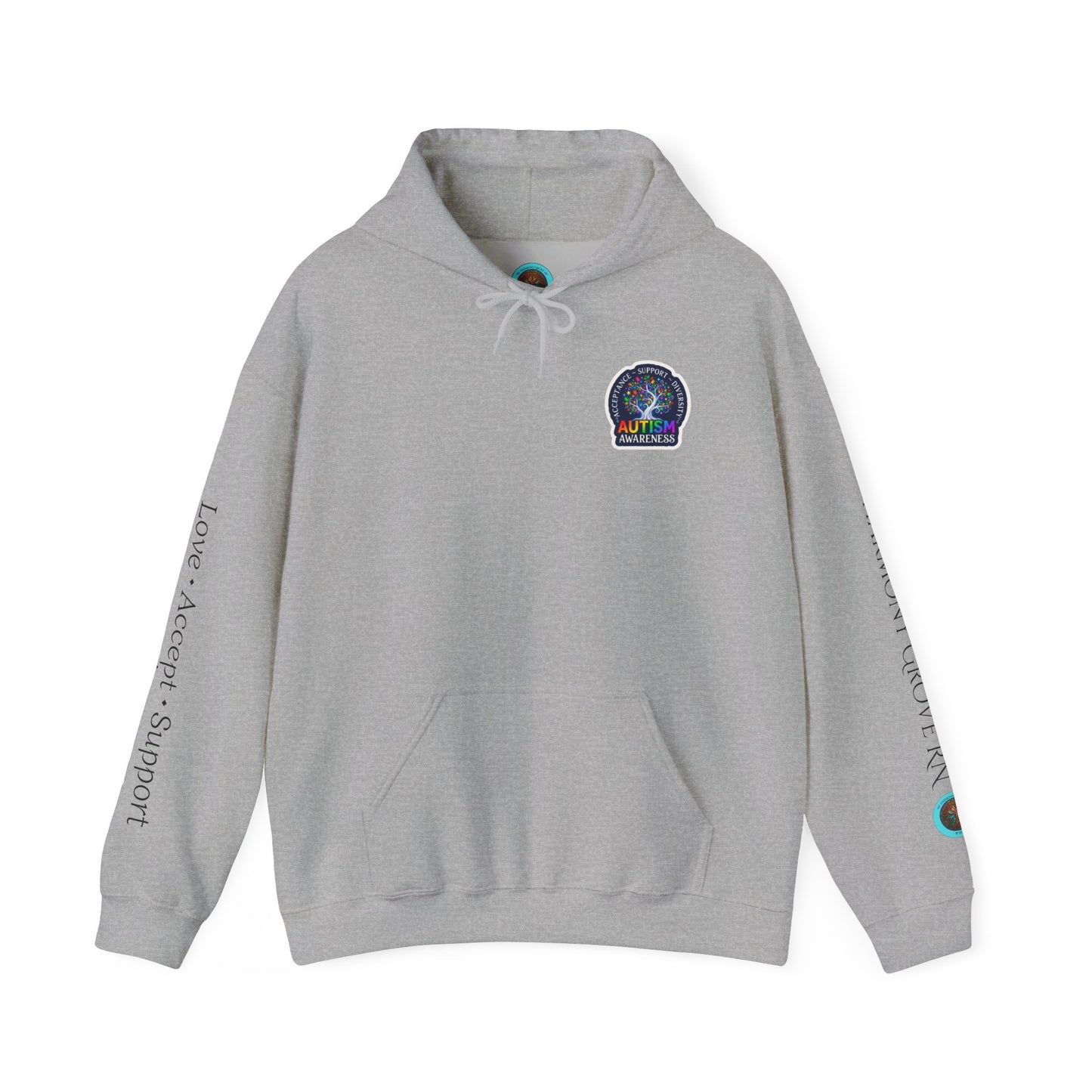 Pullover Hoodie: "Autism Awareness" Colorful Tree Compassion Design