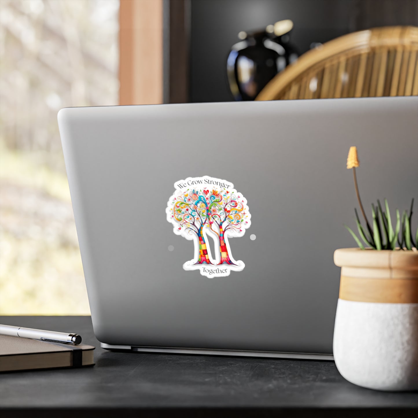 All-Weather Vinyl Decal: "We Grow Stronger Together" Trees