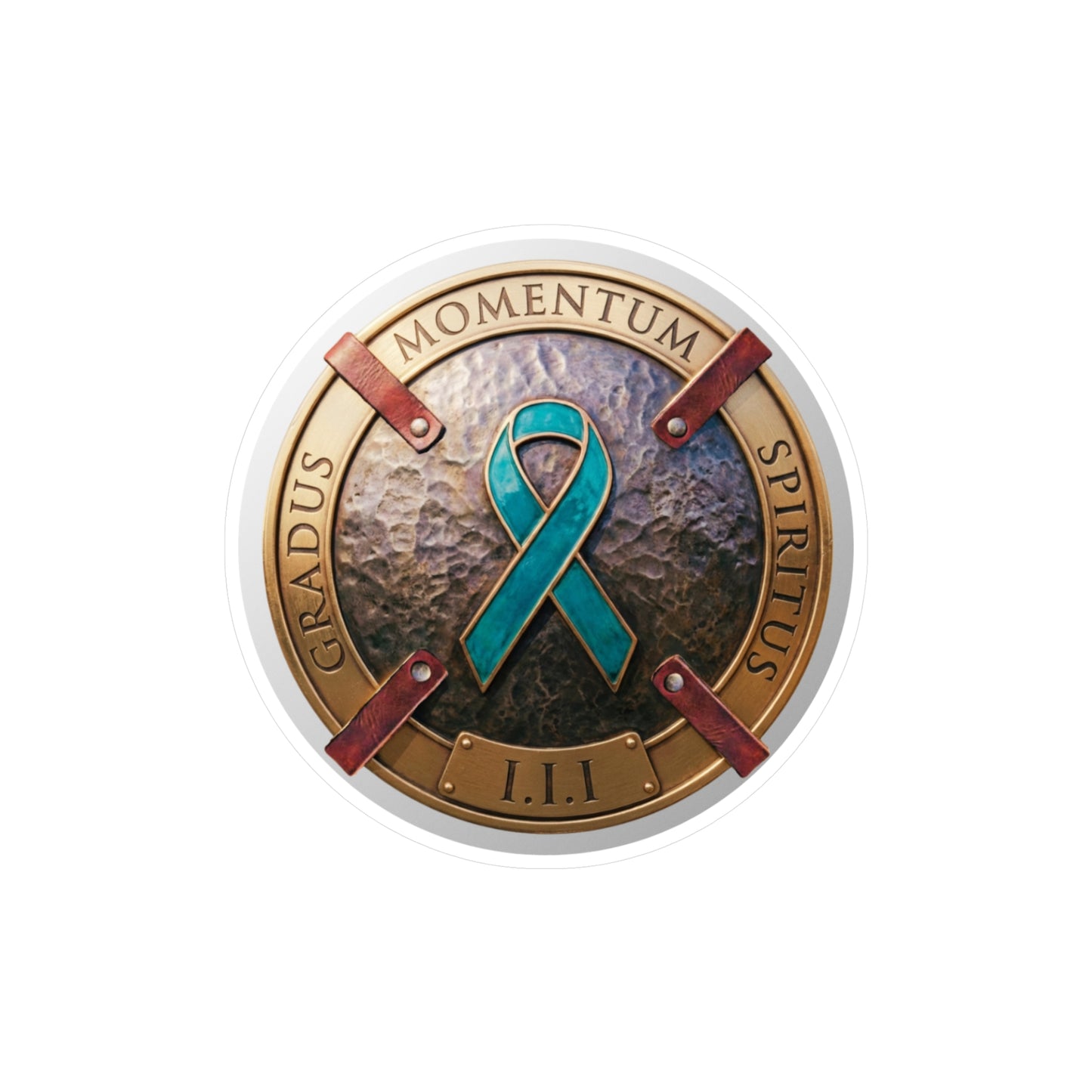 All-Weather Vinyl Decal: PTSD Awareness Ribbon Crest