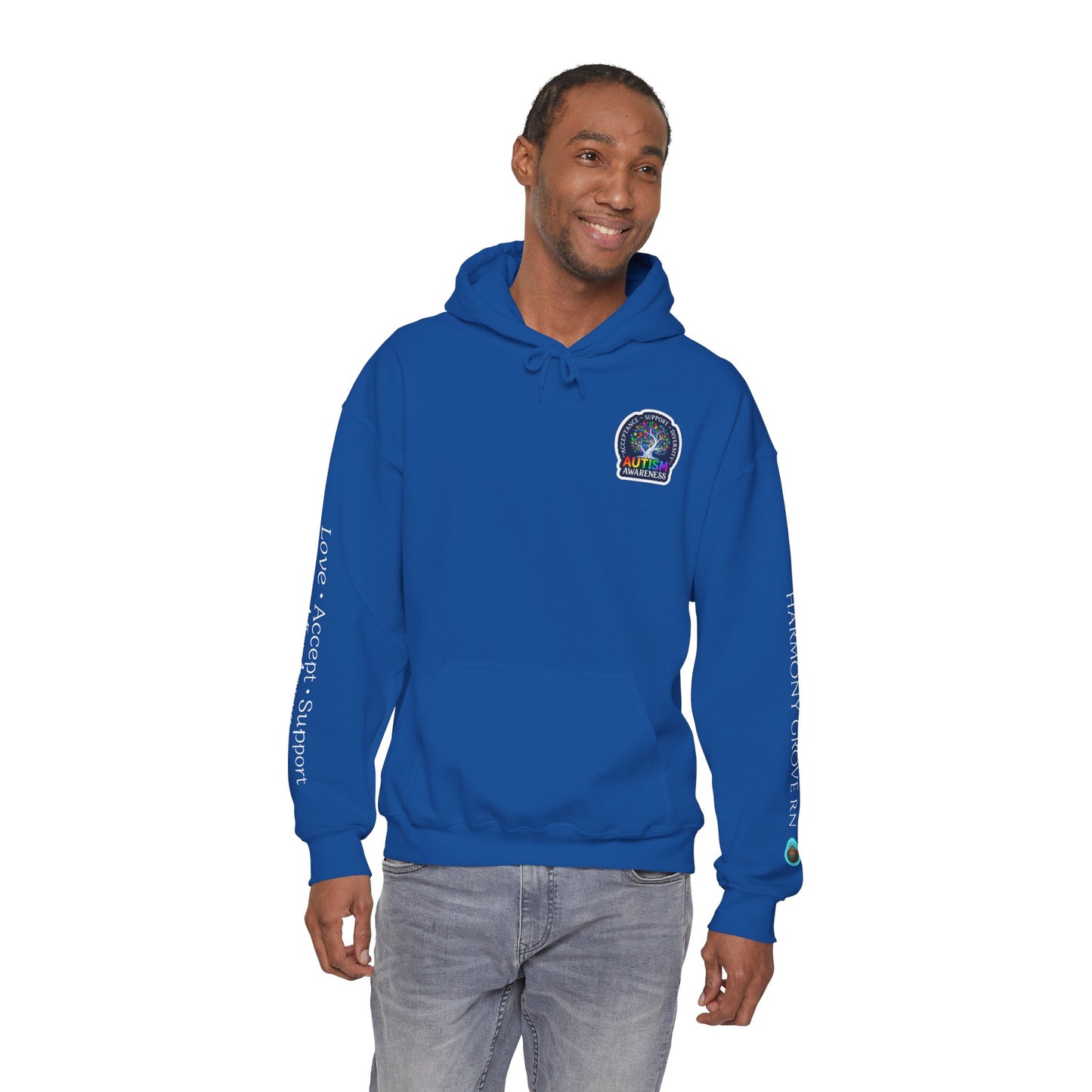 Pullover Hoodie: "Autism Awareness" Colorful Tree Compassion Design