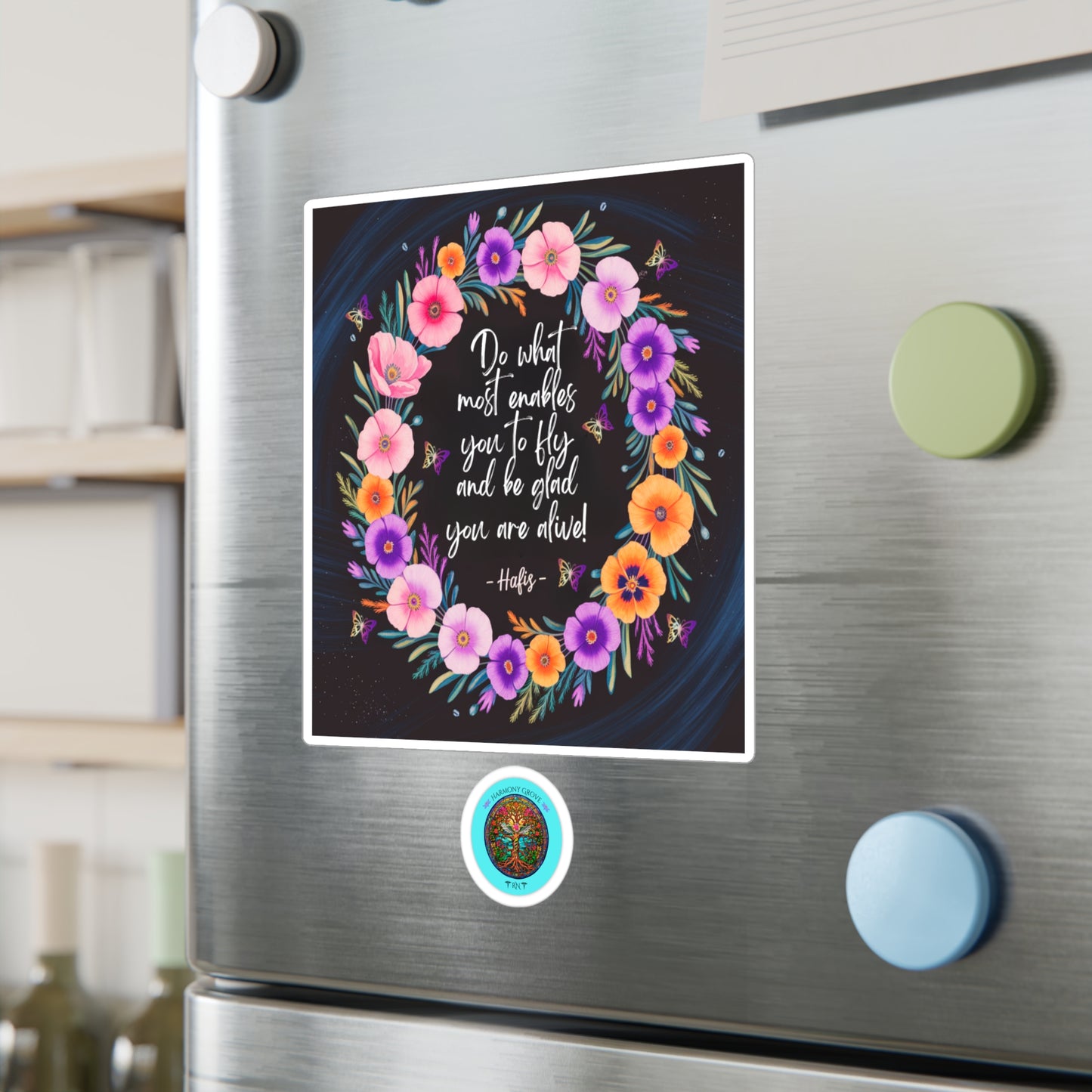 All-Weather Vinyl Decal: Floral Inspirational “Do What Most Enables You To Fly”