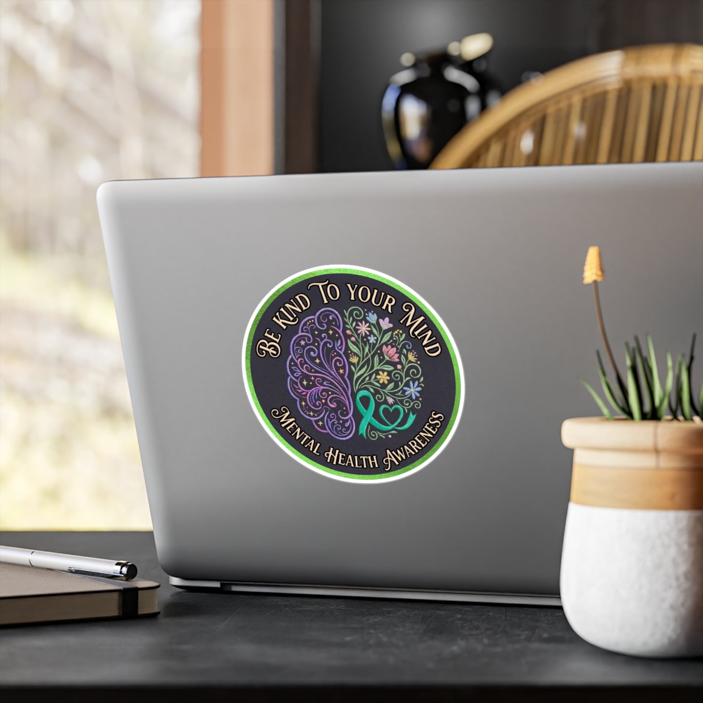 All-Weather Vinyl Decal: Mental Health Awareness "Be Kind to Your Mind"