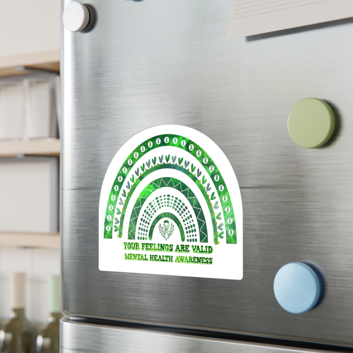 All-Weather Vinyl Decal: "Your Feelings Are Valid" Green Rainbow