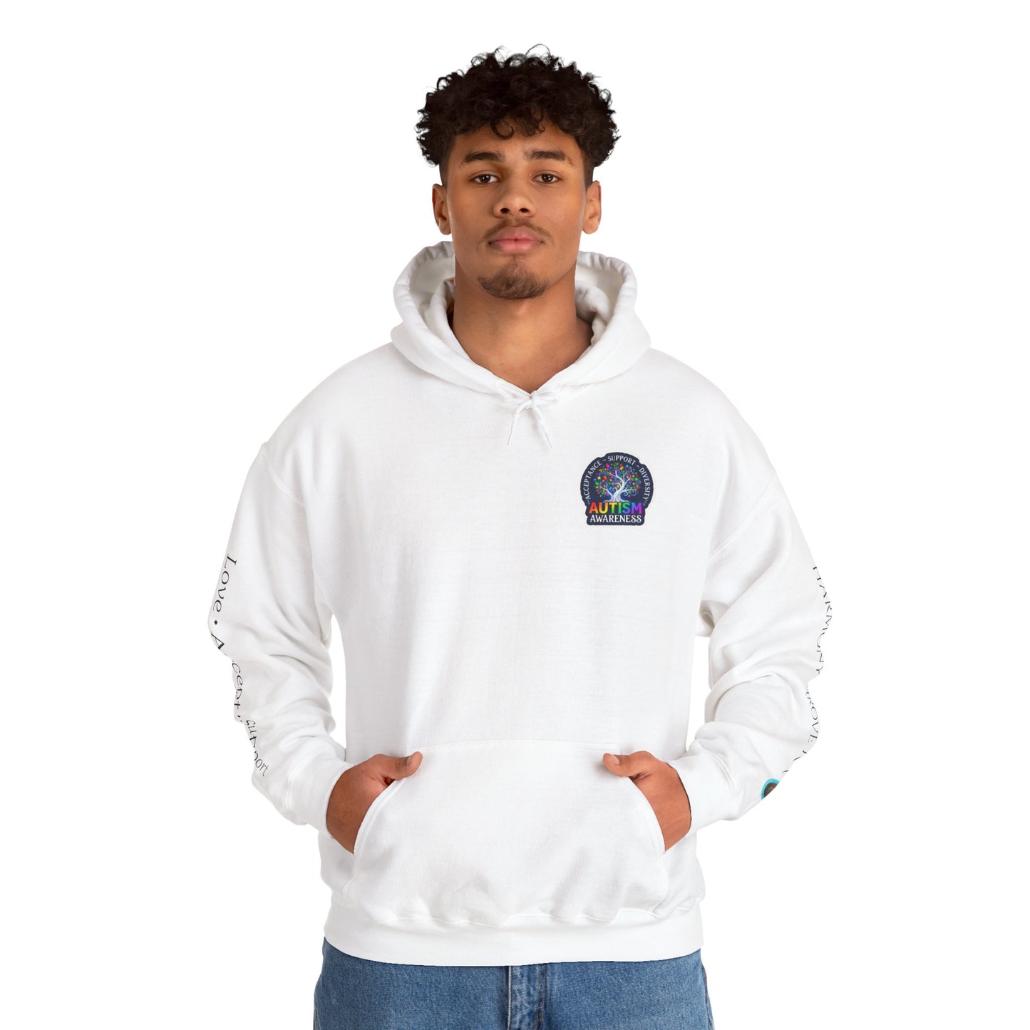 Pullover Hoodie: "Autism Awareness" Colorful Tree Compassion Design