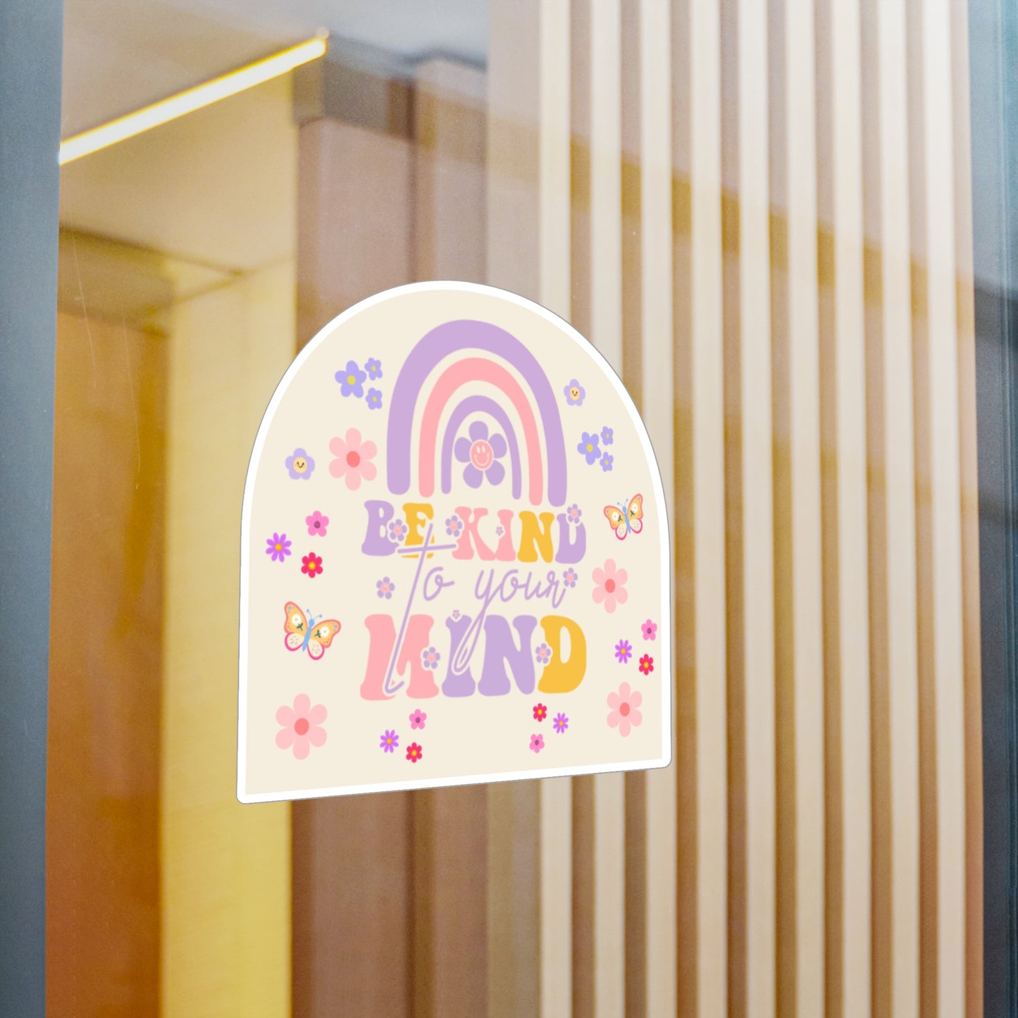 All-Weather Vinyl Decal: Be Kind To Your Mind Rainbow