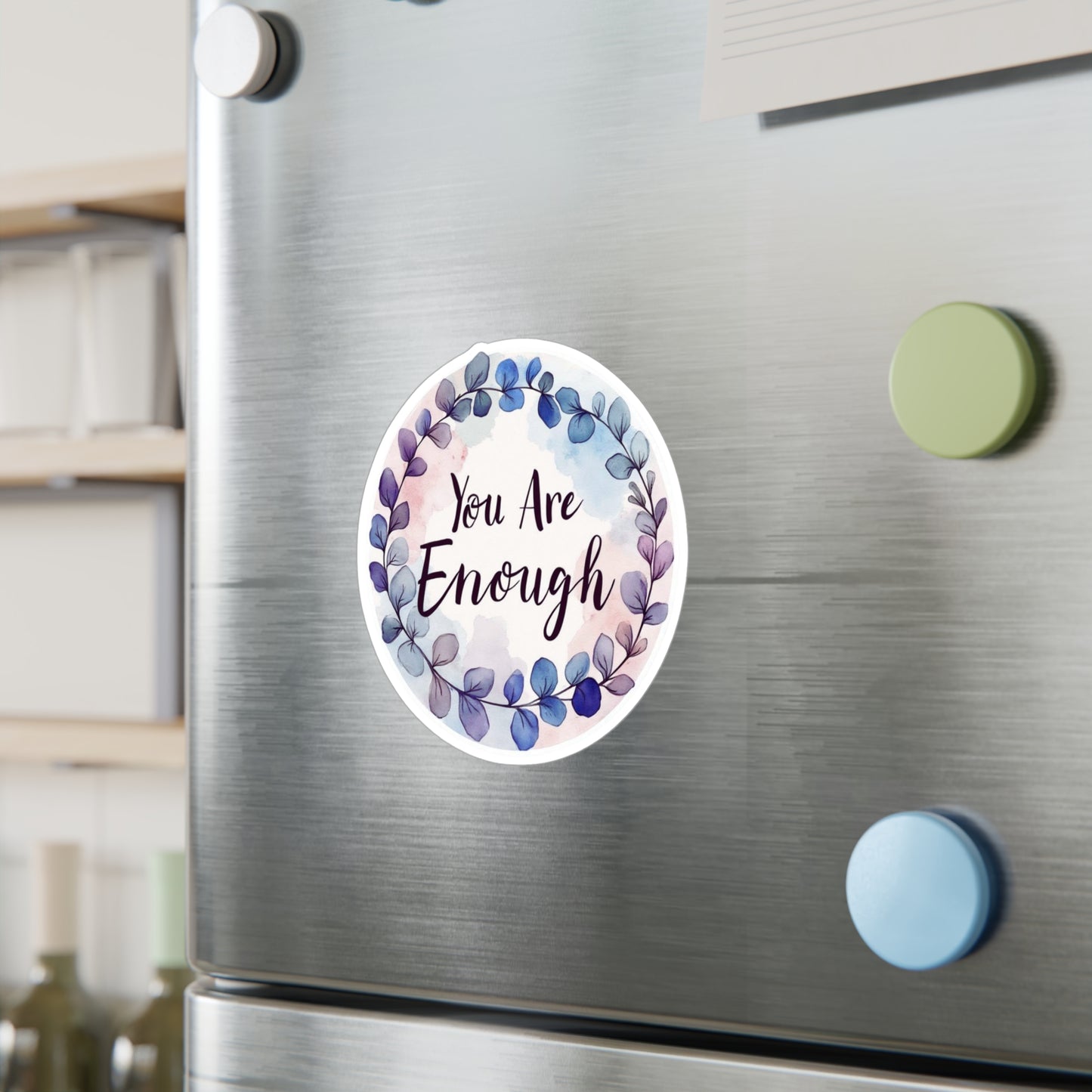 All-Weather Vinyl Decal: "You Are Enough" Watercolor Wreath