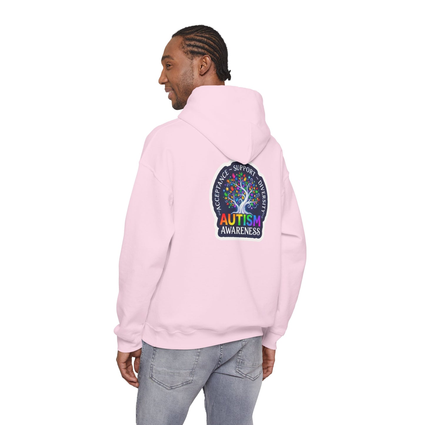 Pullover Hoodie: "Autism Awareness" Colorful Tree Compassion Design