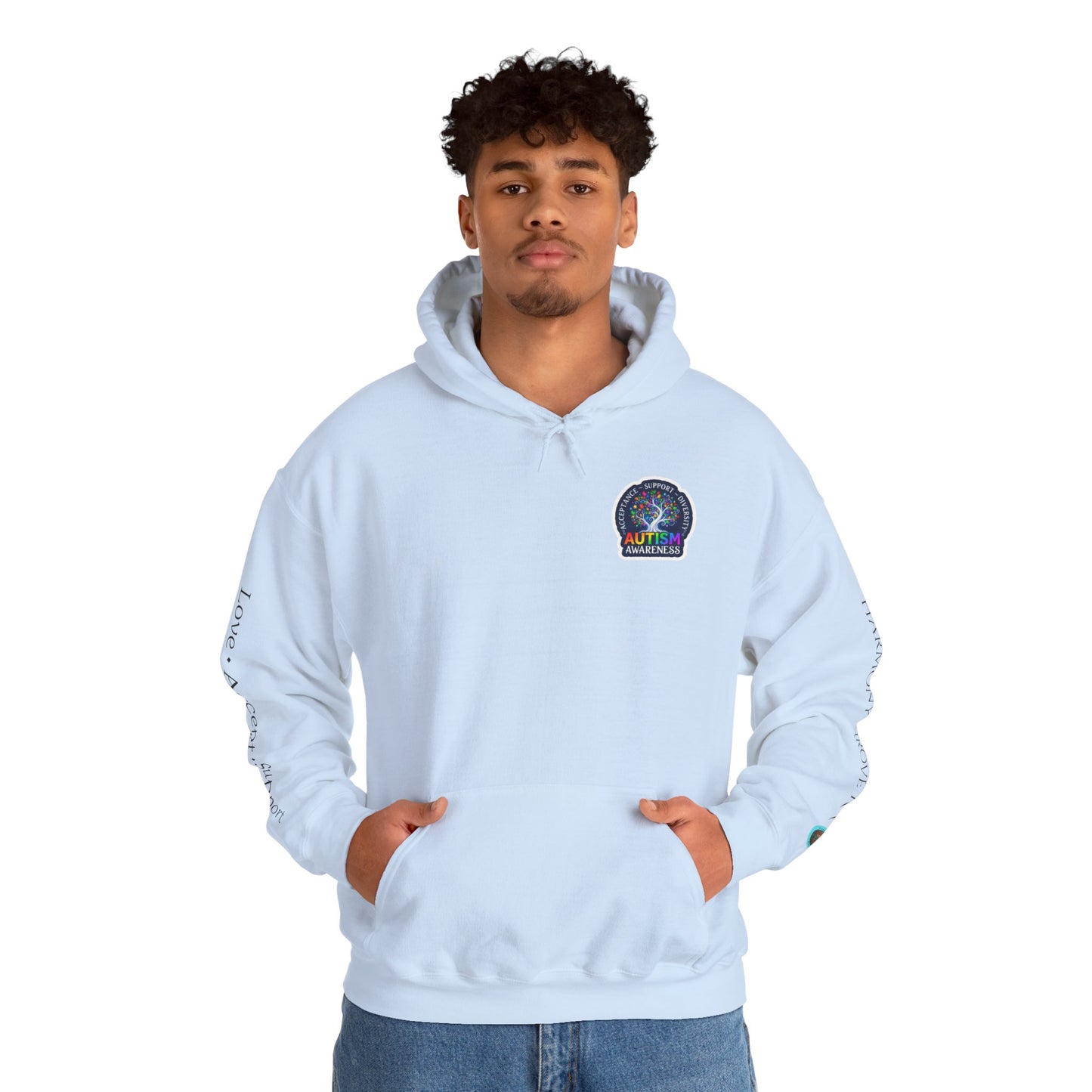 Pullover Hoodie: "Autism Awareness" Colorful Tree Compassion Design