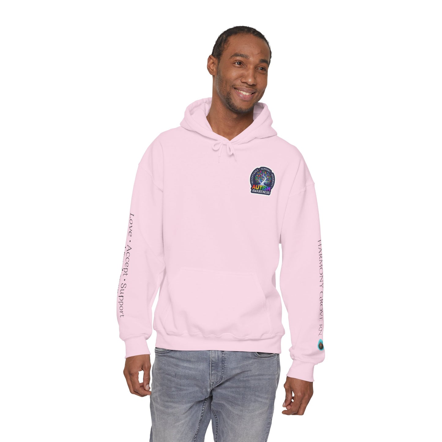 Pullover Hoodie: "Autism Awareness" Colorful Tree Compassion Design