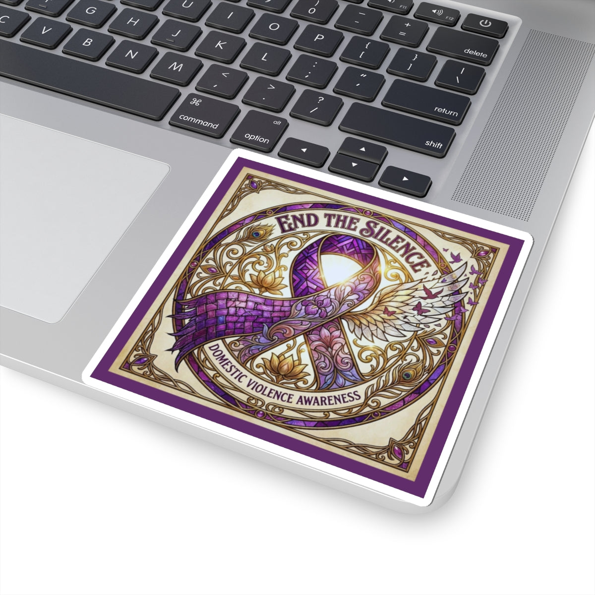 Kiss-Cut Sticker: "End the Silence" Domestic Violence Awareness