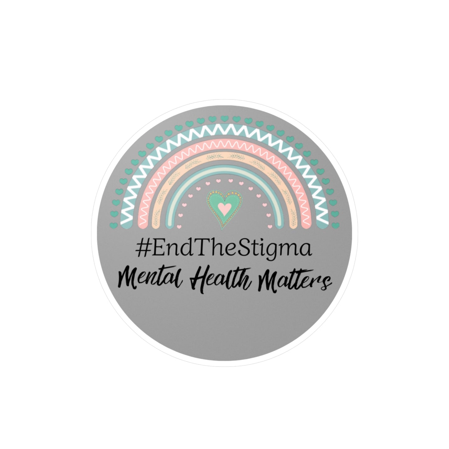 All-Weather Vinyl Decal: #EndTheStigma Slate Rainbow