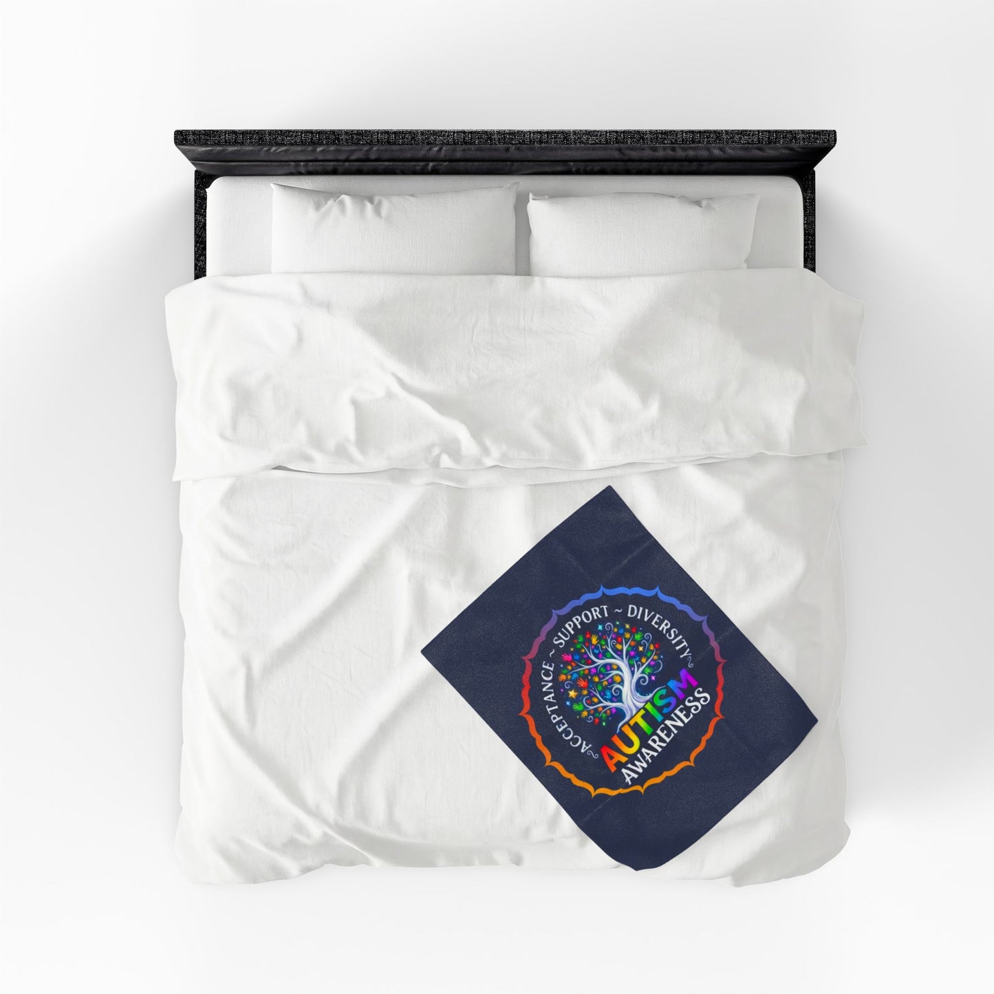 Velveteen Plush Blanket: "Acceptance-Support-Diversity" Autism Awareness