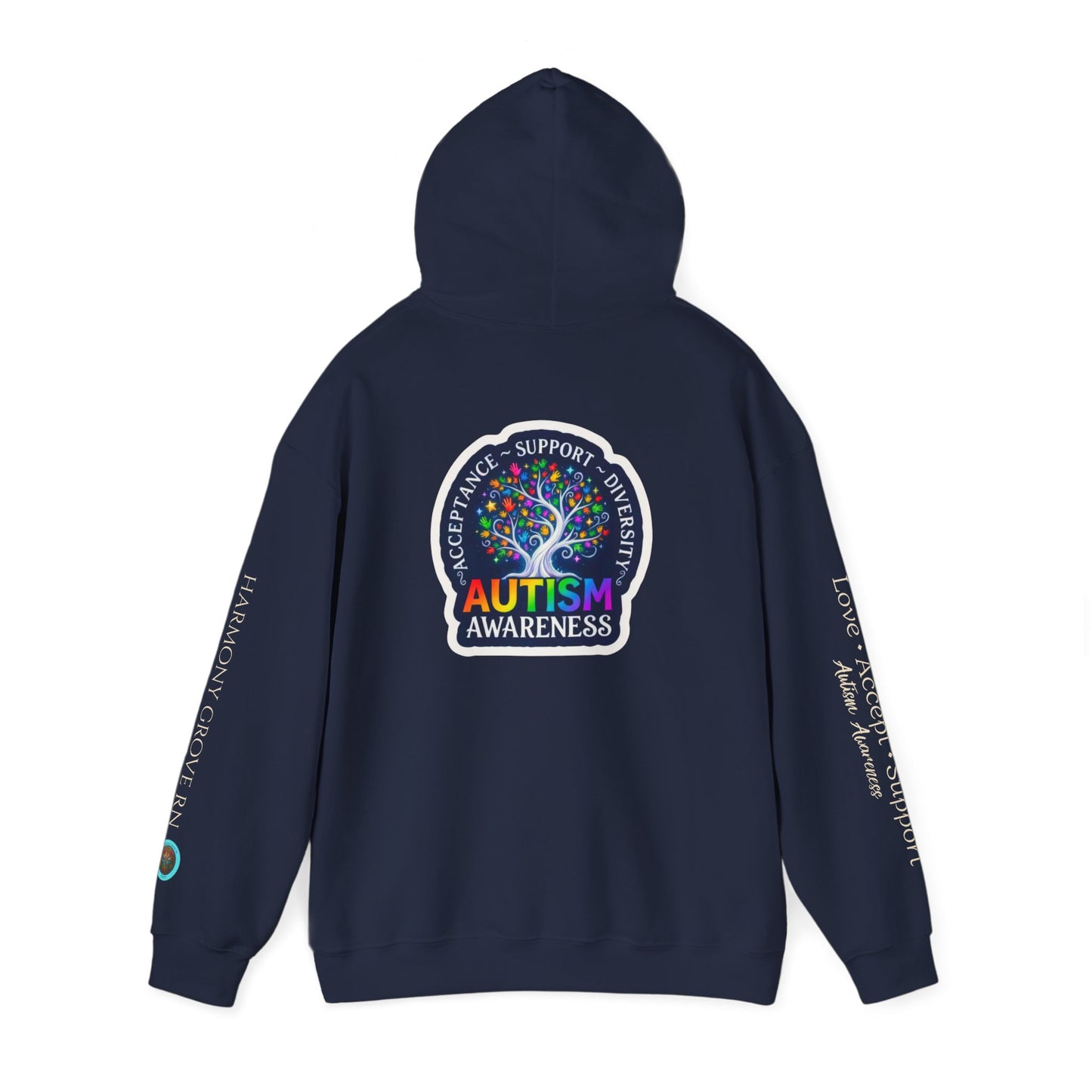 Pullover Hoodie: "Autism Awareness" Colorful Tree Compassion Design