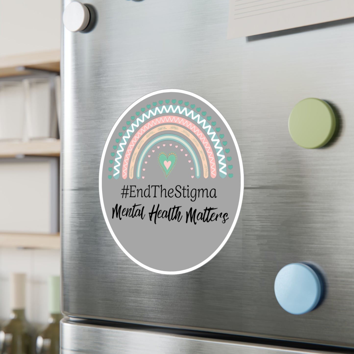 All-Weather Vinyl Decal: #EndTheStigma Slate Rainbow