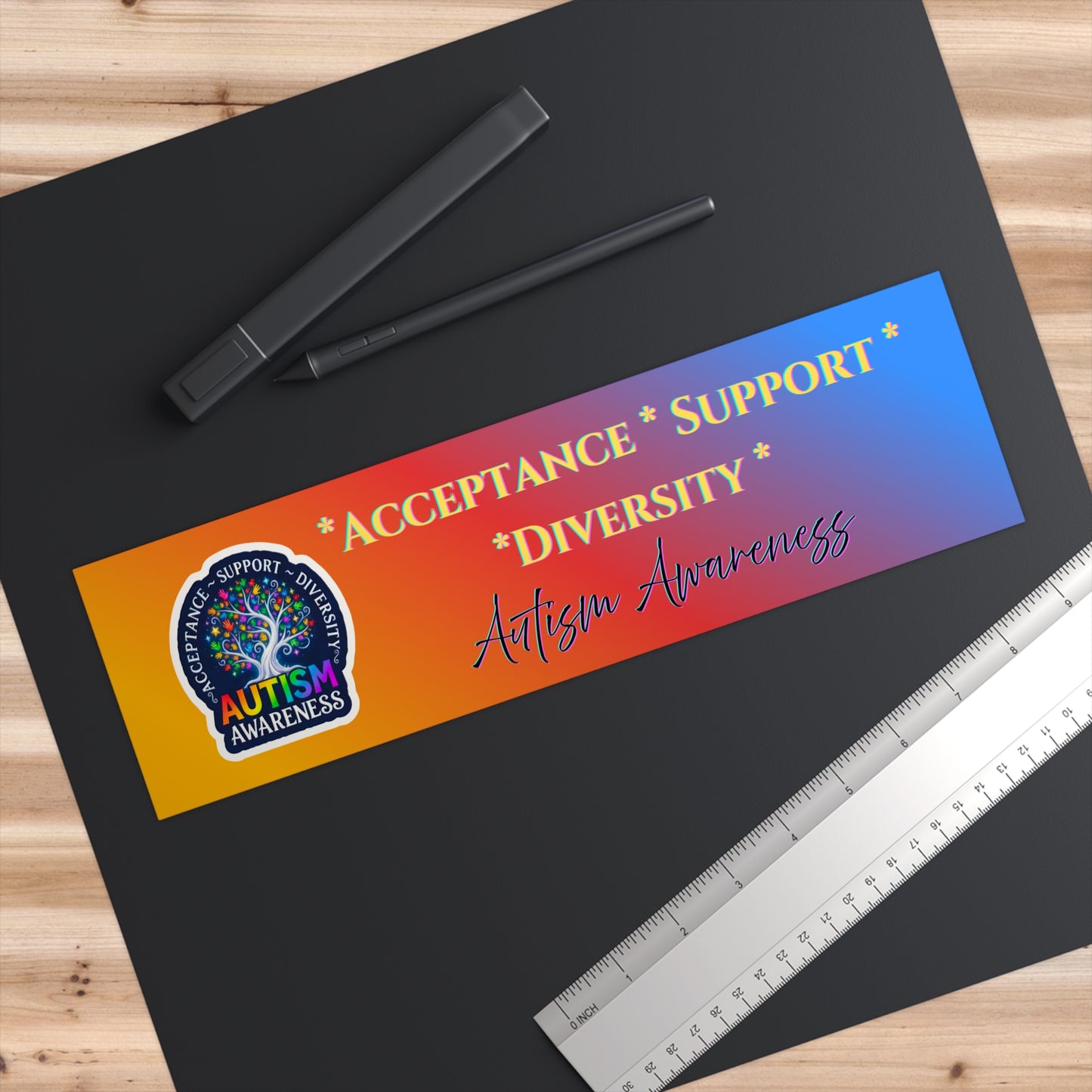 Acceptance • Support • Diversity Awareness Bumper Sticker