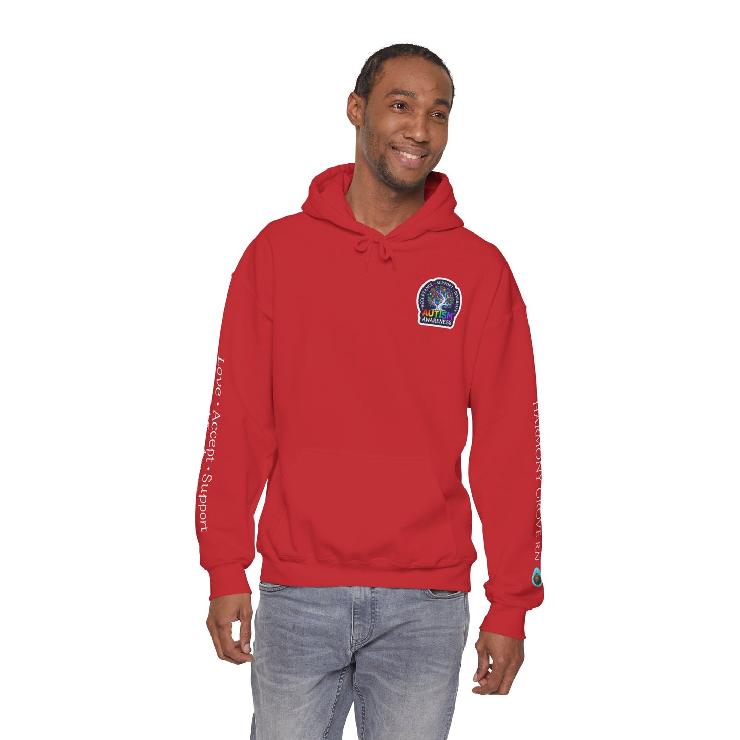 Pullover Hoodie: "Autism Awareness" Colorful Tree Compassion Design