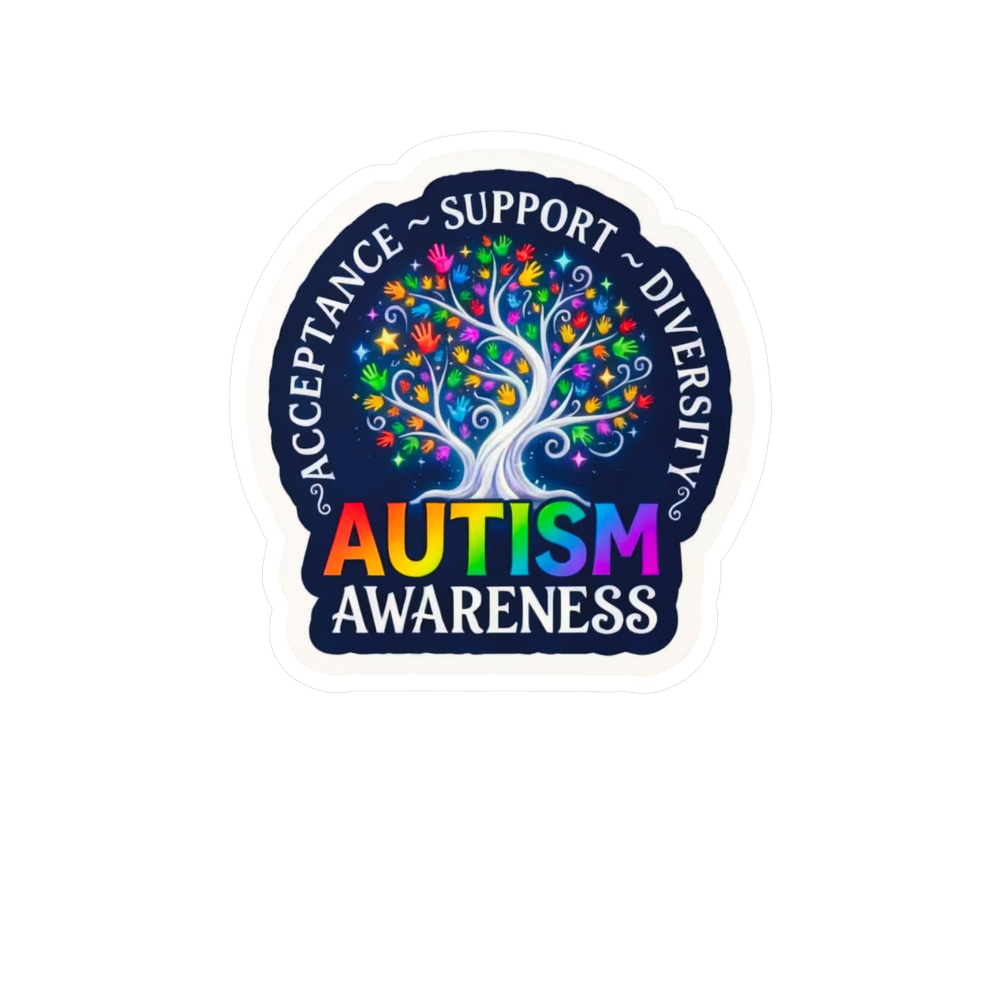 All-Weather Vinyl Decal: Autism Awareness Acceptance Support Diversity