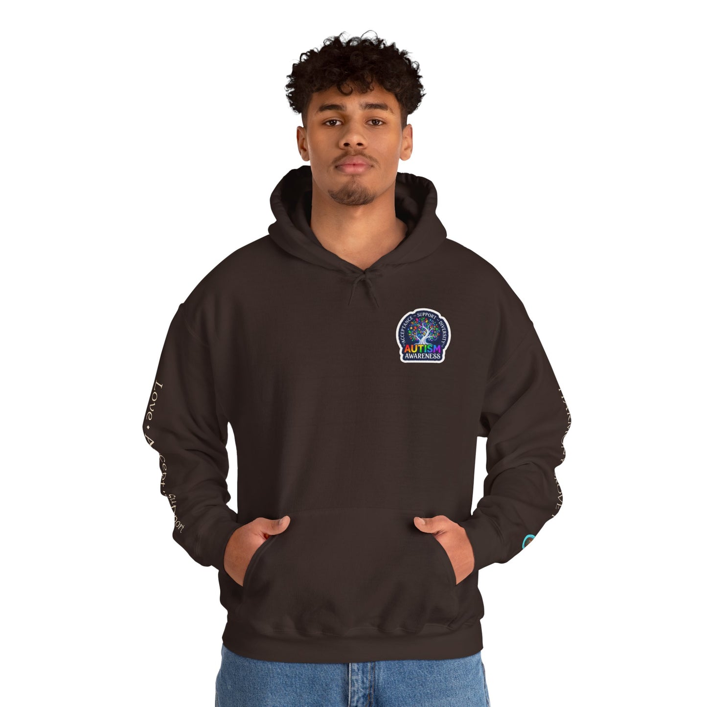 Pullover Hoodie: "Autism Awareness" Colorful Tree Compassion Design